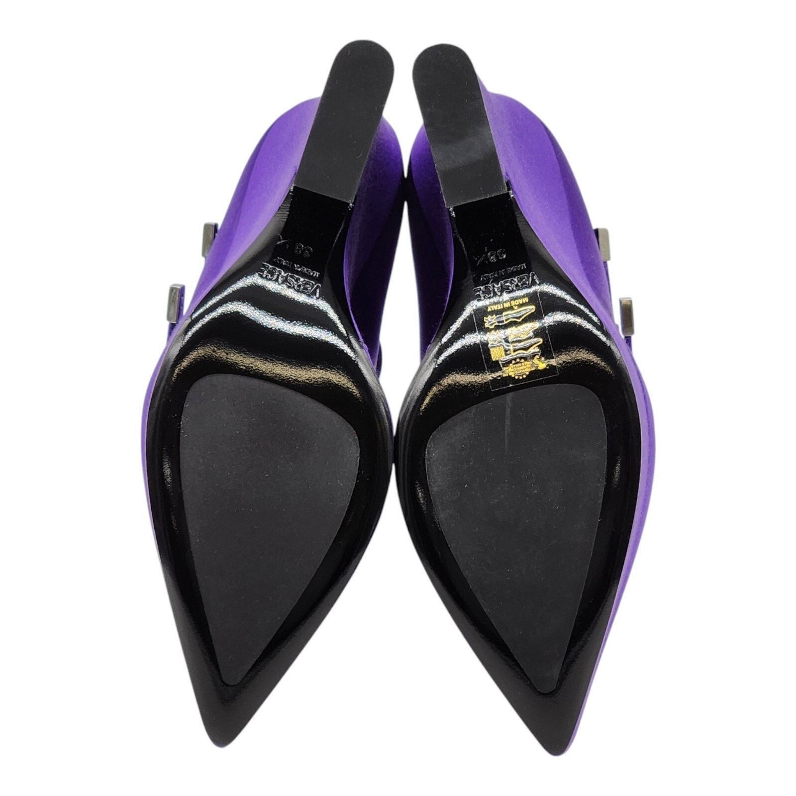 Versace Tempest Strappy Satin Platform Pumps Purple EU 38.5 US 8.5 Size US 8.5 / IT 38.5 - 5 Thumbnail