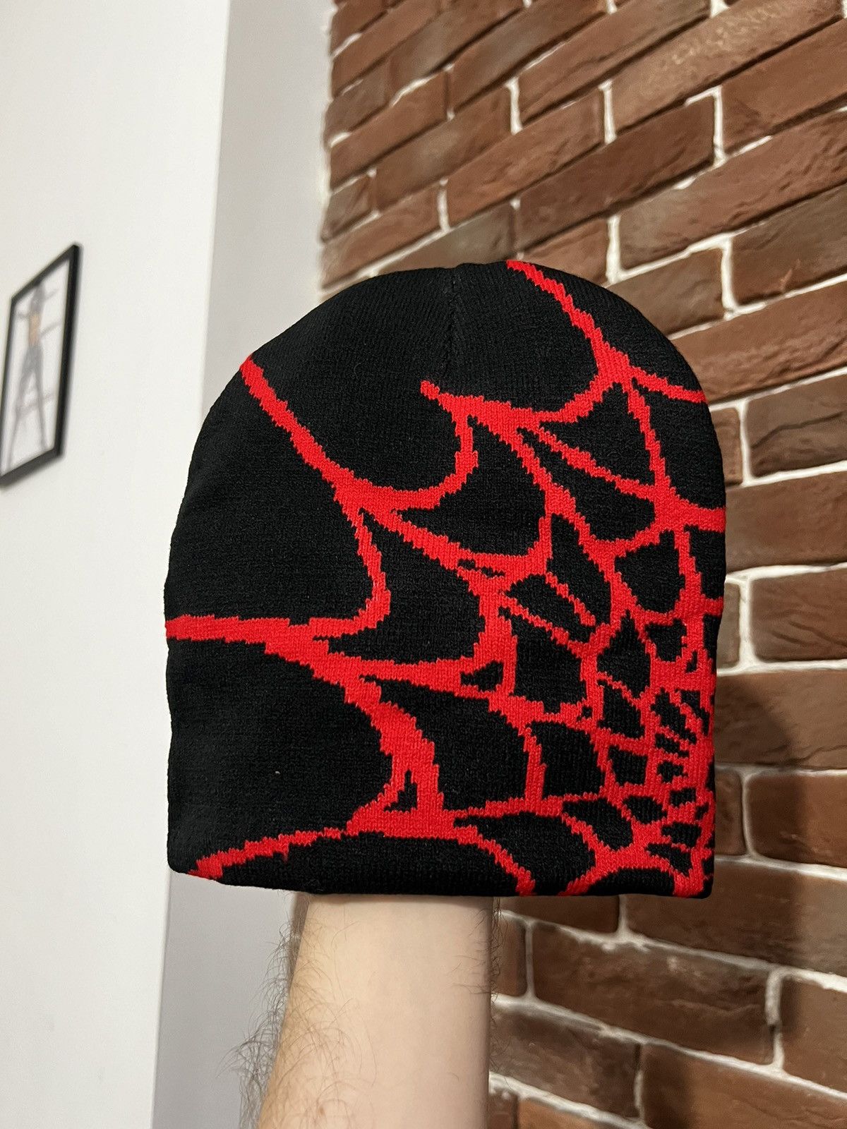 Spyder Vintage Y2k Spyder Spiderweb Spider Beanie Alternative Hype Size ONE SIZE - 2 Thumbnail