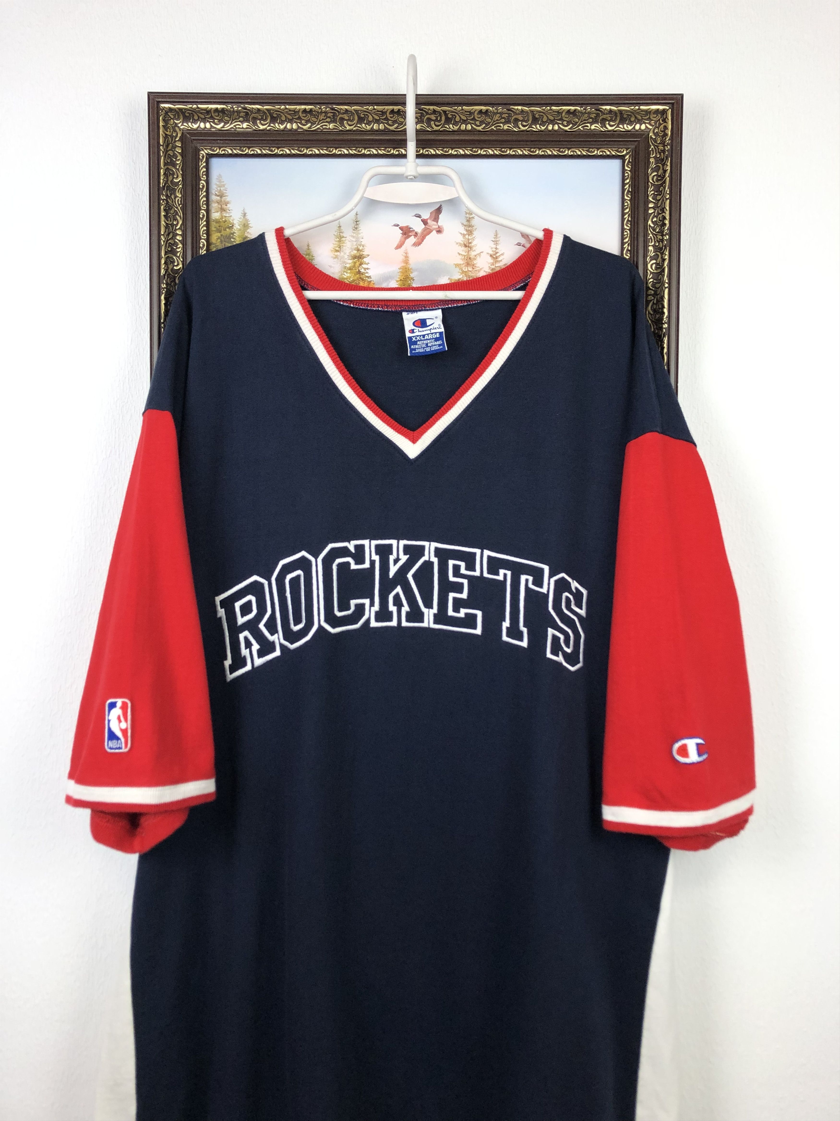 NBA Vintage 90's Champion Houston Rockets NBA Jersey Shirt Rare Size US XXL / EU 58 / 5 - 4 Thumbnail