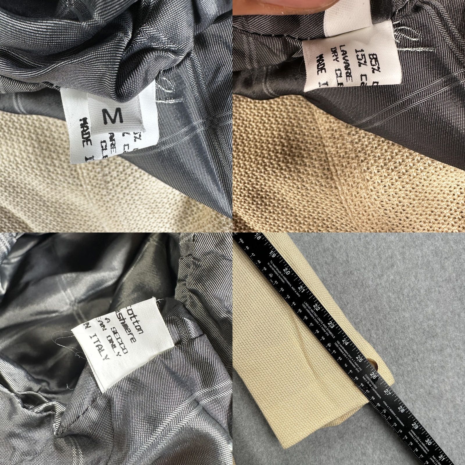 Brioni VINTAGE Brioni Sport Coat Mens M Beige Cotton Cashmere Leather Italy Shirt Size US M / EU 48-50 / 2 - 9 Thumbnail