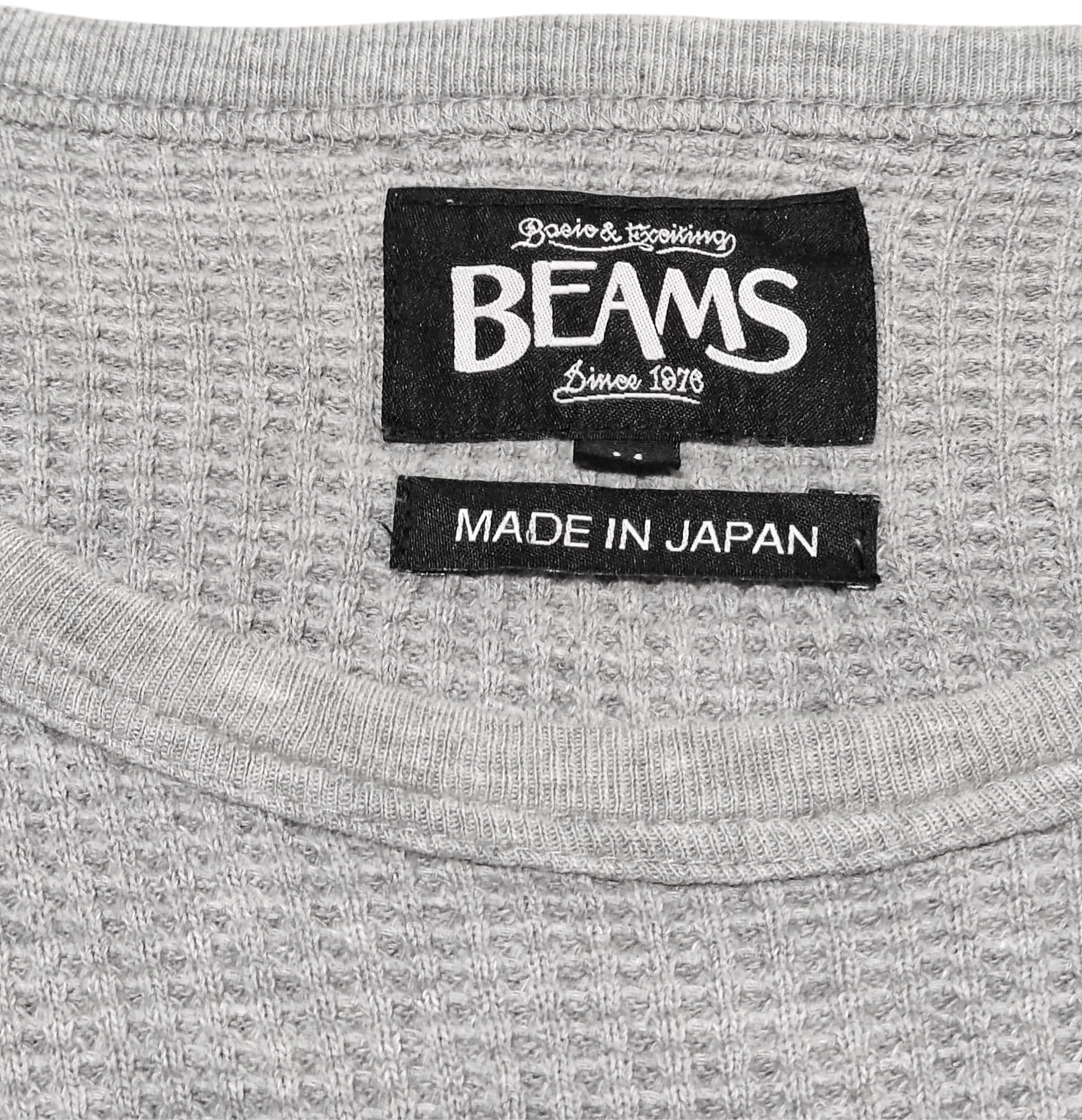 Beams Plus BEAMS Japan Waffle Knit Thermal Long Sleeve Heather Grey Size M / US 6-8 / IT 42-44 - 11 Thumbnail