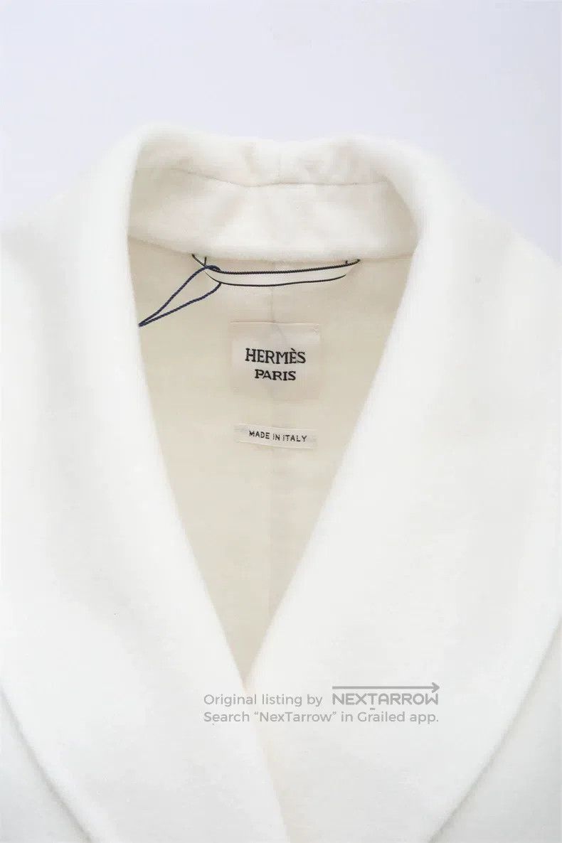 Hermes Hermes White Goat Cashmere Overcoat Size XS / US 0-2 / IT 36-38 - 2 Thumbnail