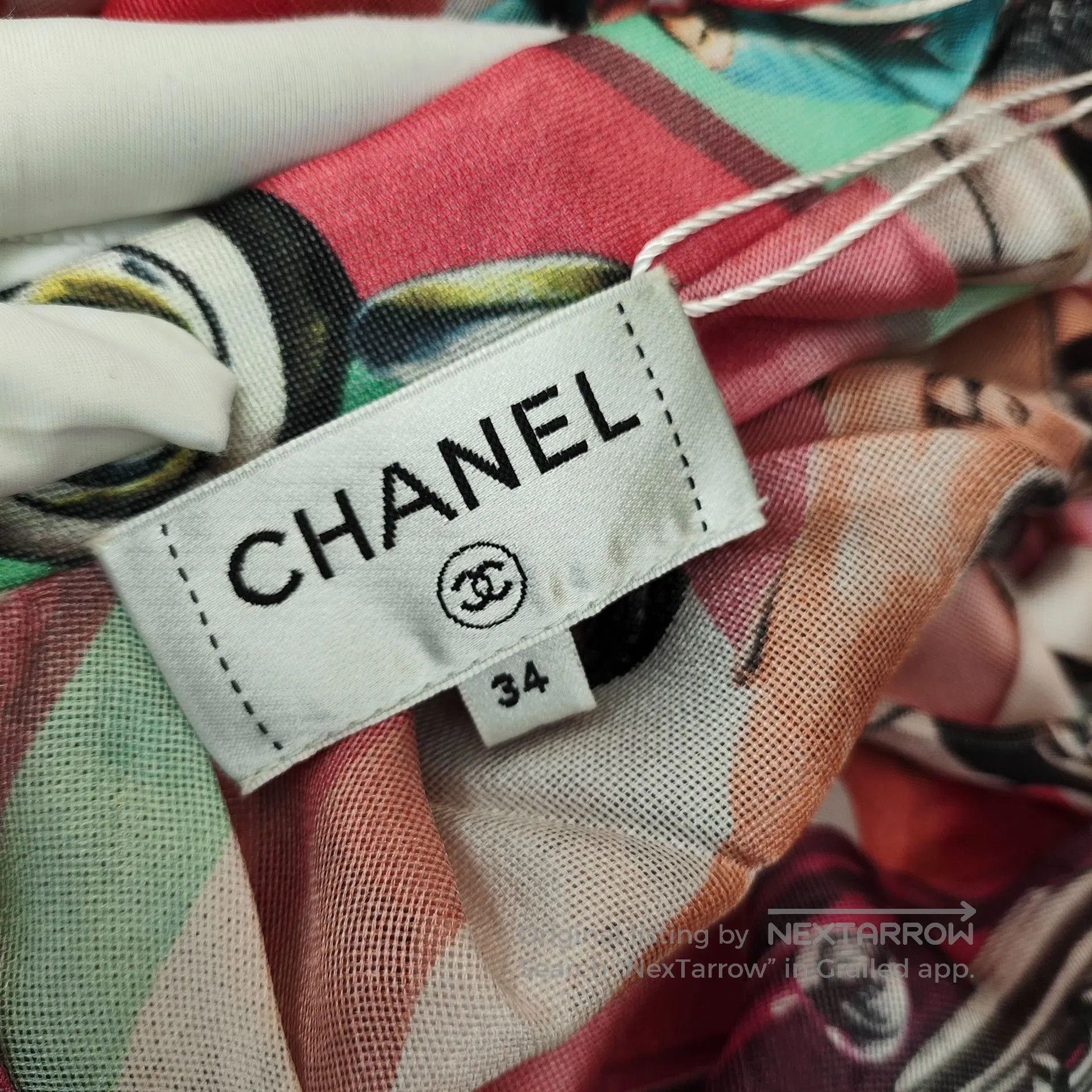 Chanel Chanel Cuba Show Racing Car Print Skirt. Size 33" - 3 Thumbnail