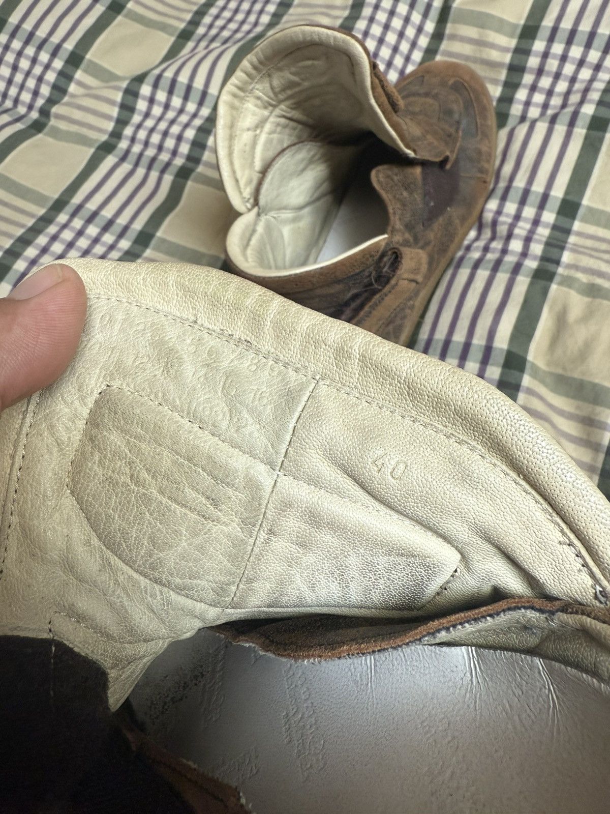 Maison Margiela Mason margiela brown leather, high top sneakers Size US 7.5 / EU 40-41 - 4 Thumbnail