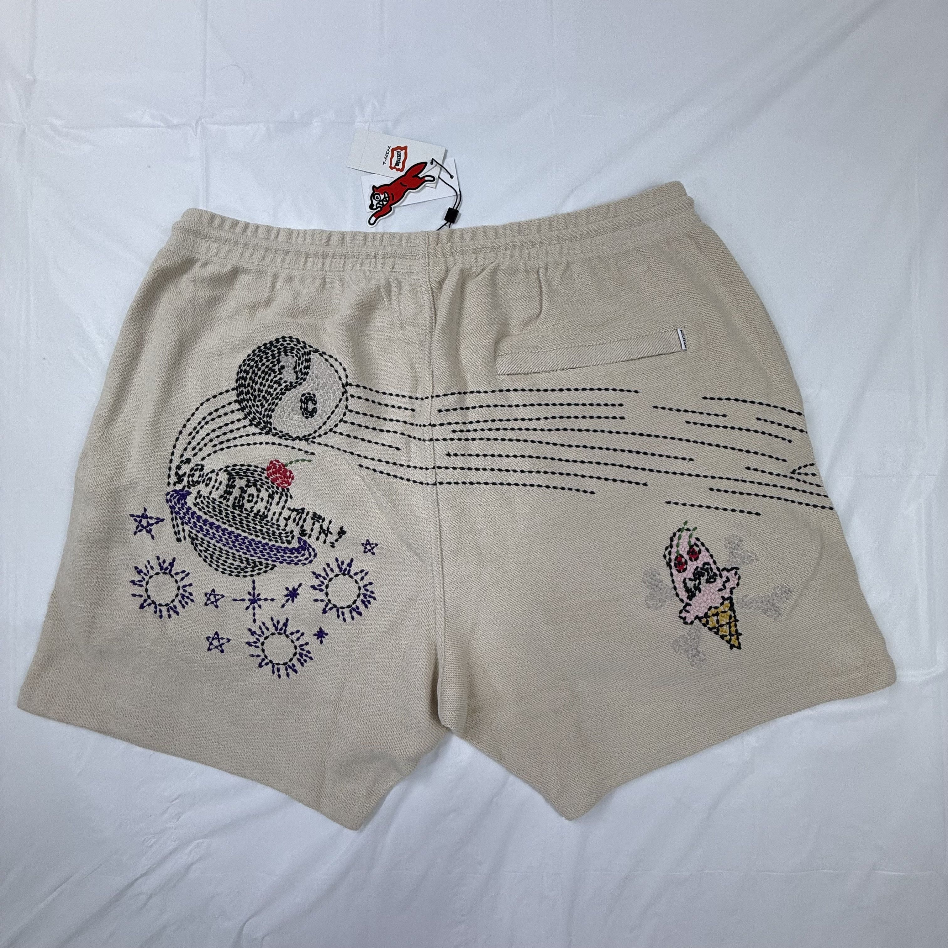 Icecream ICECREAM Astral Shorts Mens 3X Fog Beige Embroidered New Size US 40 / EU 56 - 2 Thumbnail