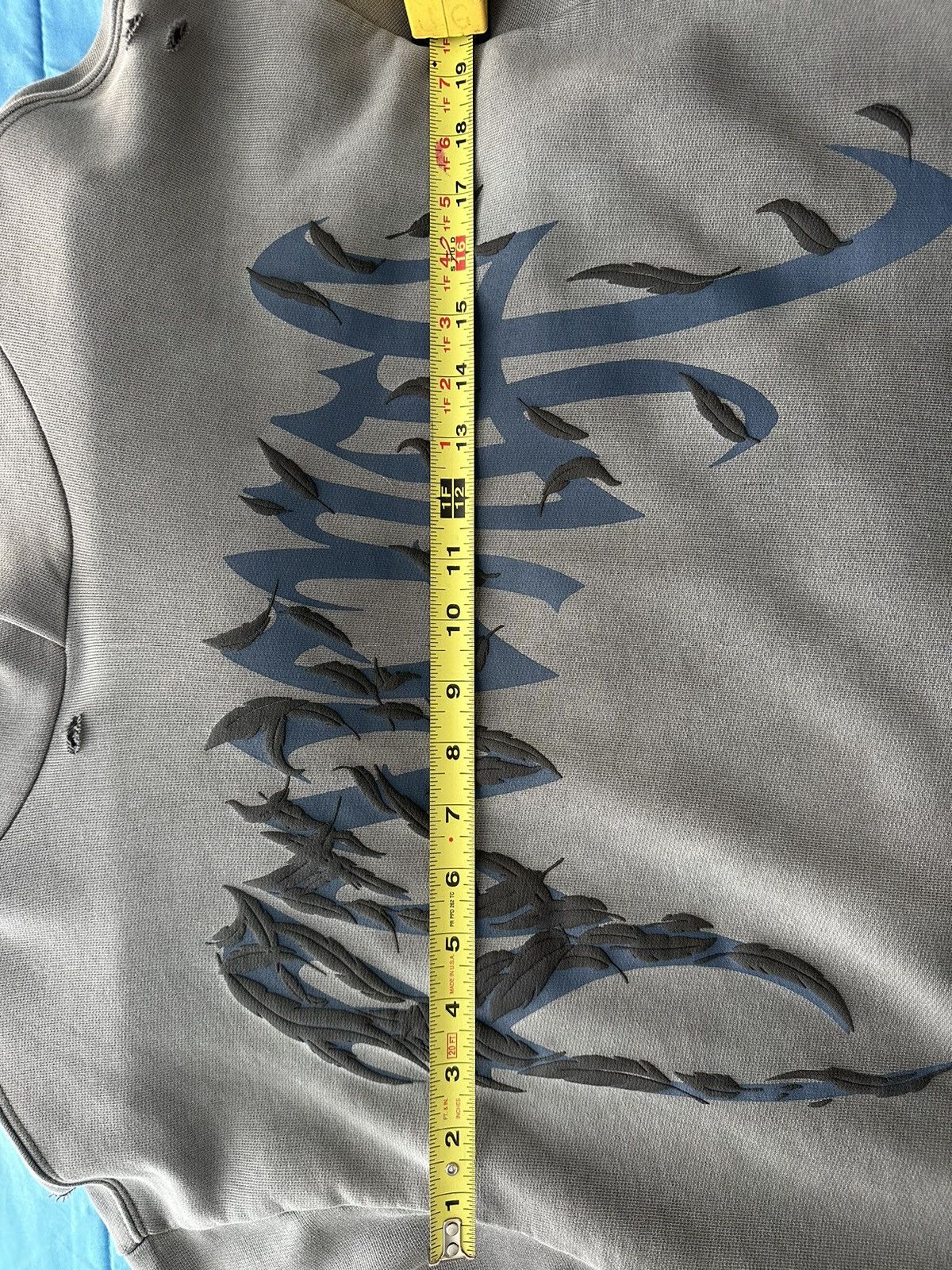 Revenge Revenge Dove Distressed Treated Hoodie Grey/Blue Size US M / EU 48-50 / 2 - 5 Thumbnail