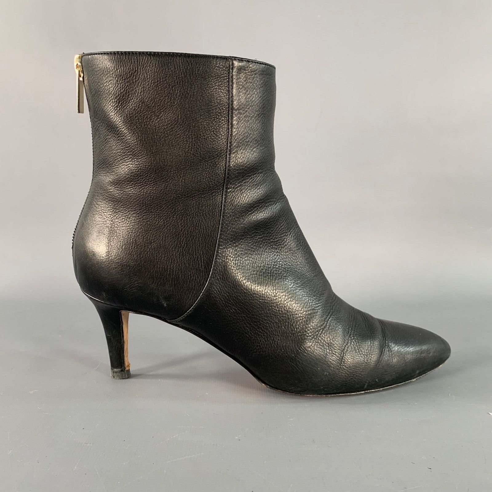 Jimmy Choo JIMMY CHOO Size 8 Black Leather Pebble Grain Back Zip Boots Size US 8 / IT 38 - 2 Thumbnail