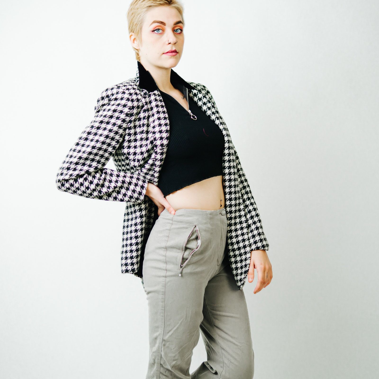 Vintage Hugo Buscati Milan Vintage Houndstooth Blazer - 10 Size M / US 6-8 / IT 42-44 - 7 Thumbnail