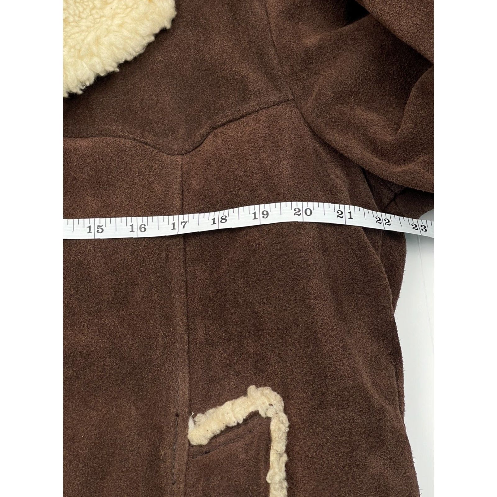 Vintage VINTAGE Ranch Leather Jacket - Suede Wool Sherpa Lined Coat, 90s USA Made, Brown, Size 40, Unisex Adults Size US XXS / EU 40 - 7 Thumbnail