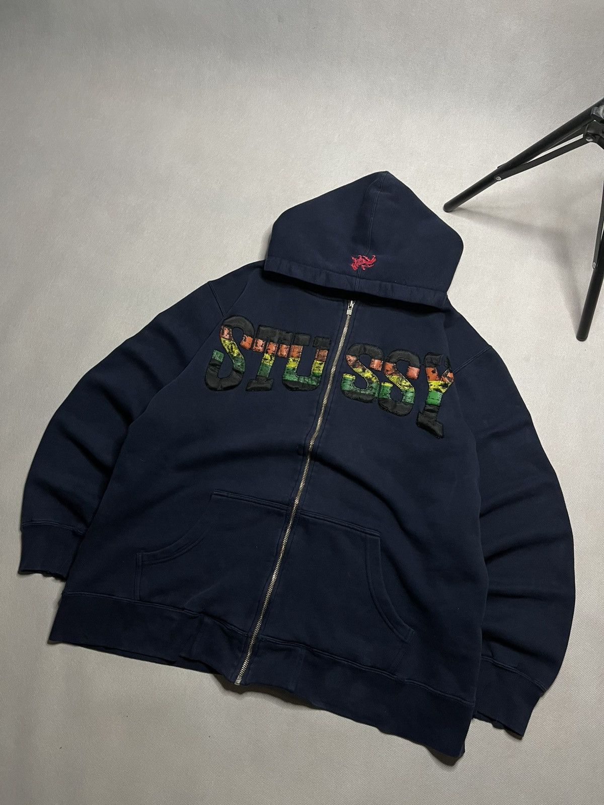 Stussy ‼️Vintage 90s Stussy Rasta Zip Hoodie + Stussy Rasta Scarf ‼️ Size US L / EU 52-54 / 3 - 2 Thumbnail