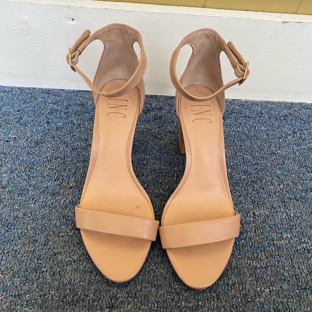 I.N.C INC International concepts women 7 tan open toe strap 3.5” h Size US 7 / IT 37 - 3 Thumbnail