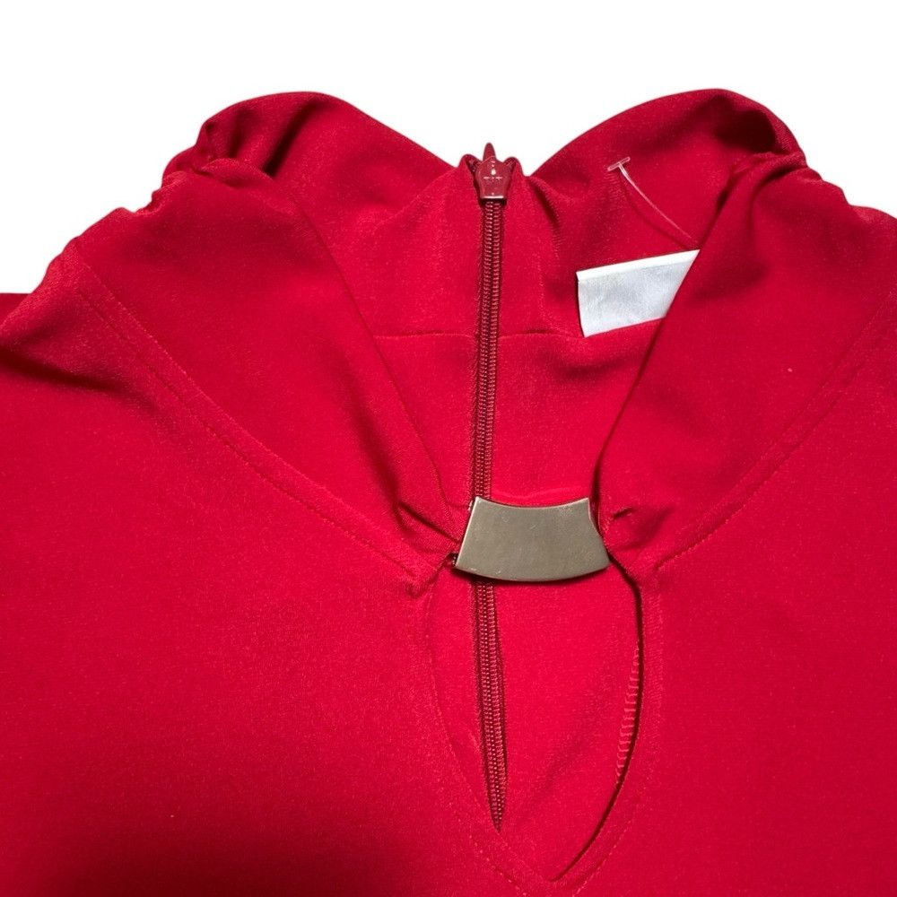 Other New Susan Graver Liquid Knit Long Sleeve High Neck Red Top Size L / US 10 / IT 46 - 6 Thumbnail