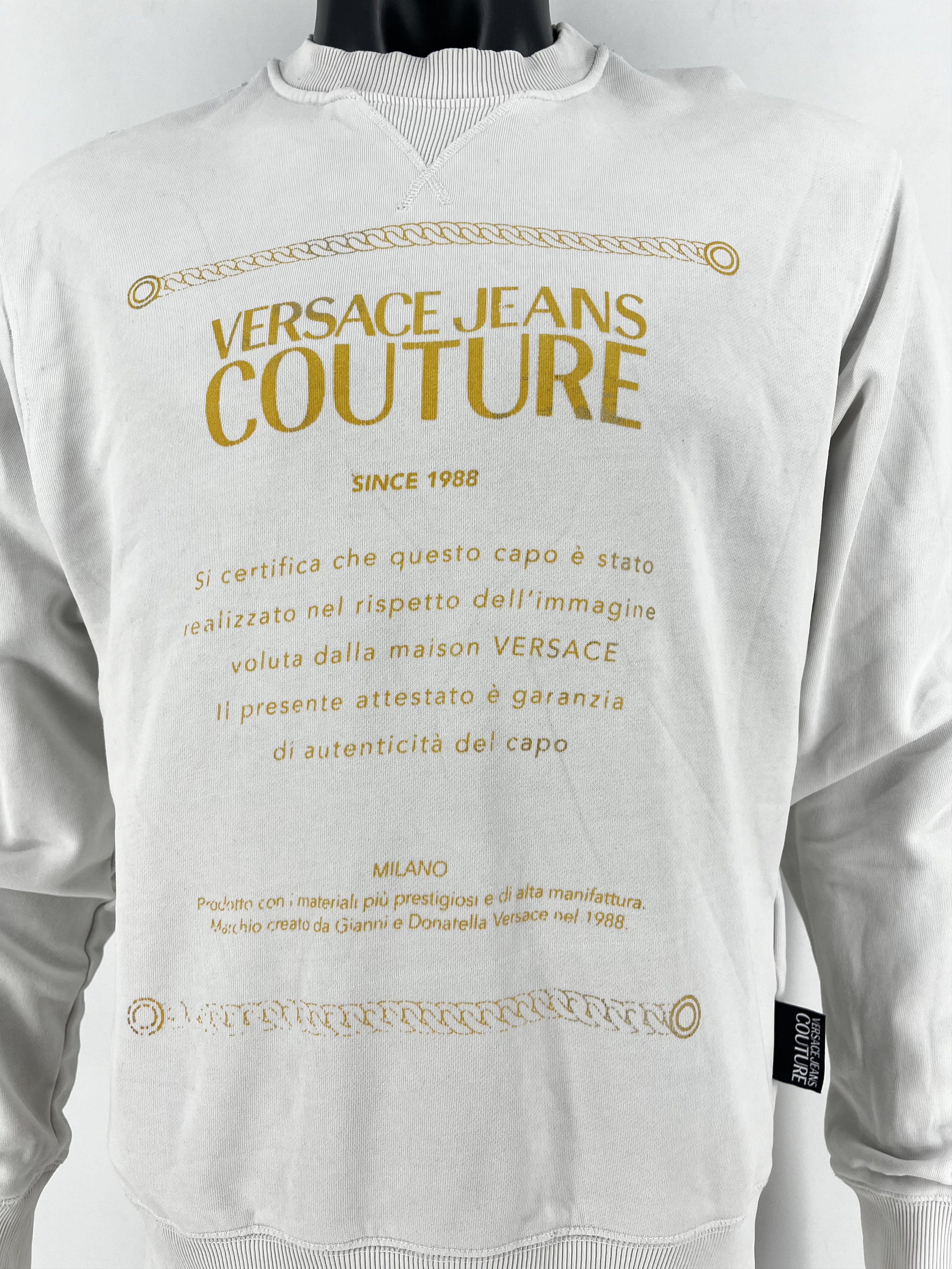 Versace Versace Jeans Couture Men's White Gold Logo Hooded Size US S / EU 44-46 / 1 - 10 Thumbnail