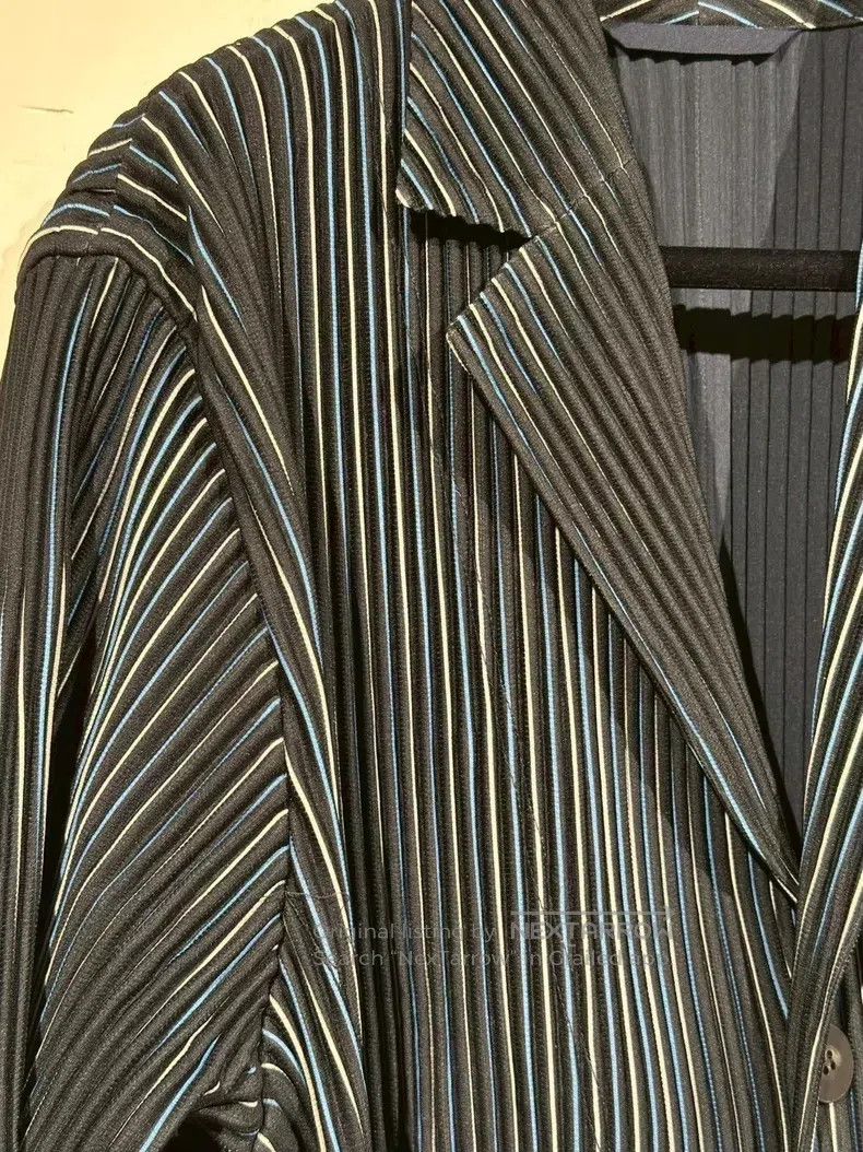 Issey Miyake Issey Miyake Blue Ruffled Trench Coat Size L / US 10 / IT 46 - 7 Thumbnail