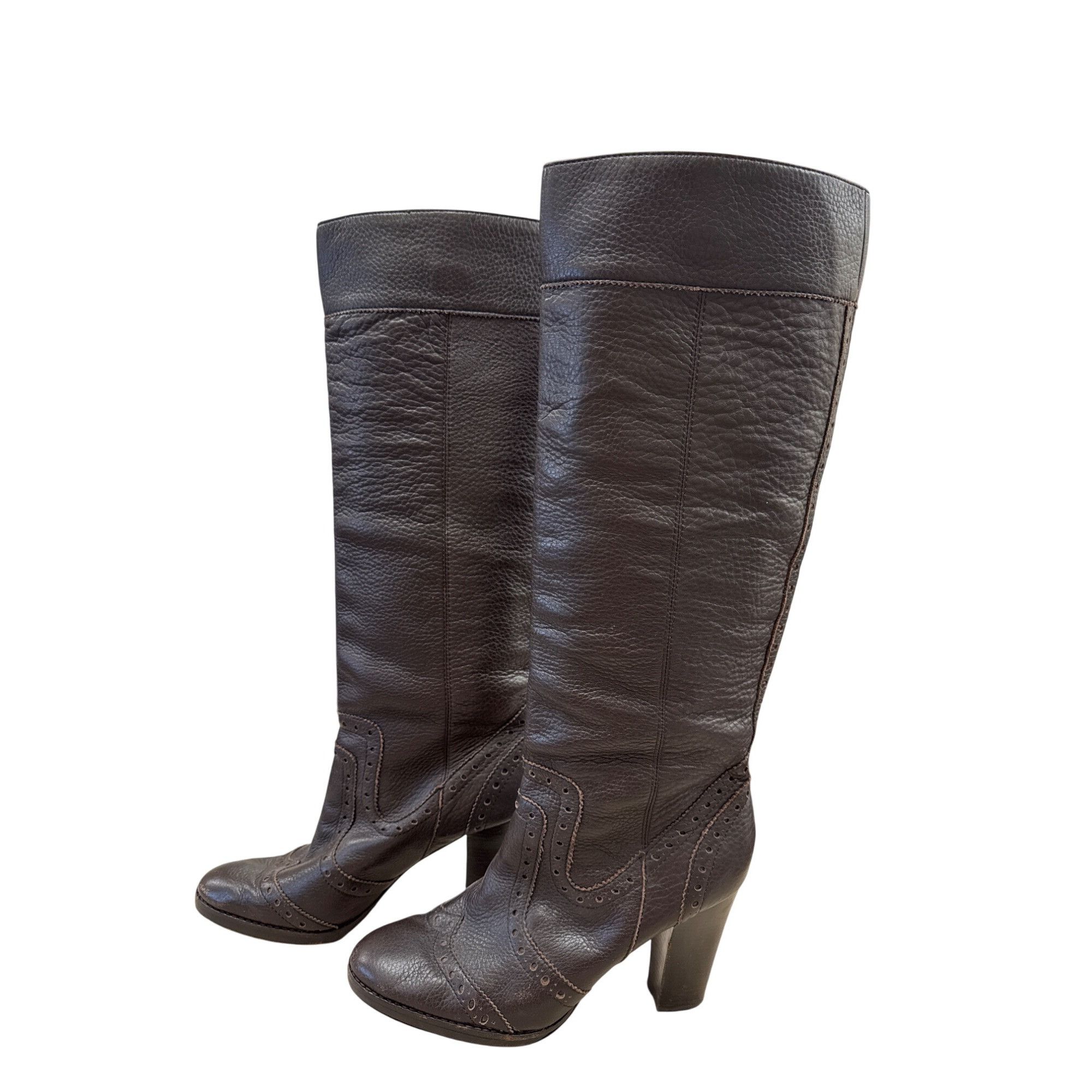 Michael Kors Michael Kors Womens Brown Knee High Leather Riding Boots 10M Size US 10 / IT 40 - 3 Thumbnail
