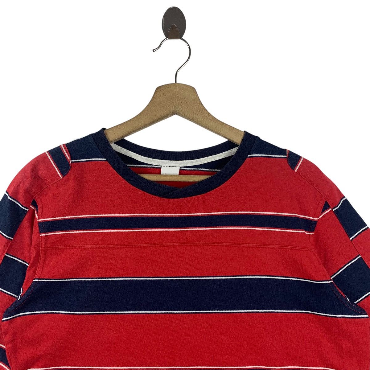 White Mountaineering WHITE MOUNTAINEERING three quarter stripe tee Size US M / EU 48-50 / 2 - 2 Thumbnail