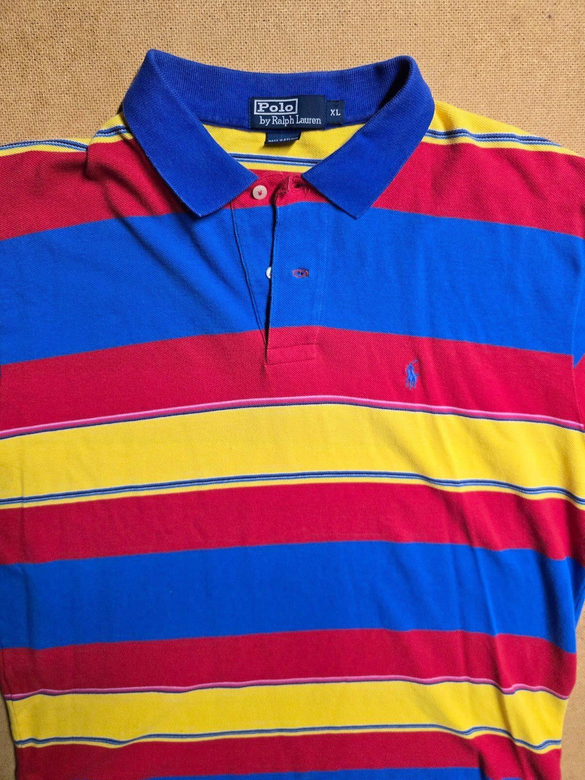 Polo Ralph Lauren Vintage Ralph Lauren Polo Shirt XL Yellow Stripes Size US XL / EU 56 / 4 - 2 Thumbnail