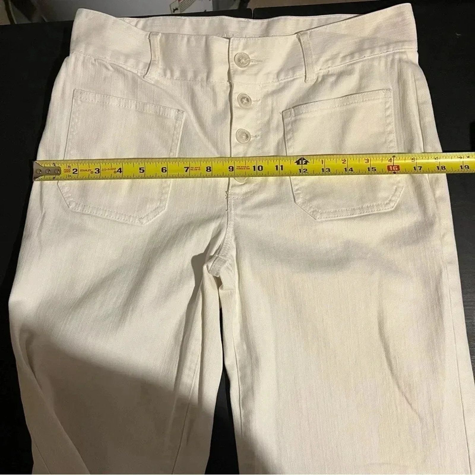 Lauren Ralph Lauren Ralph Lauren White Wide Leg Jeans Sz 8 High Waisted Size 30" / US 8 / IT 44 - 7 Thumbnail