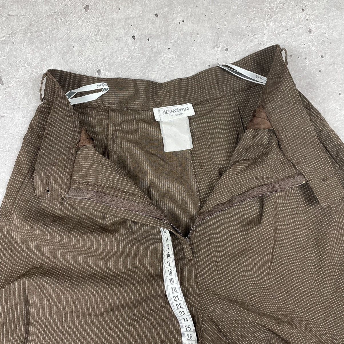 yves saint laurent wool pants women brown