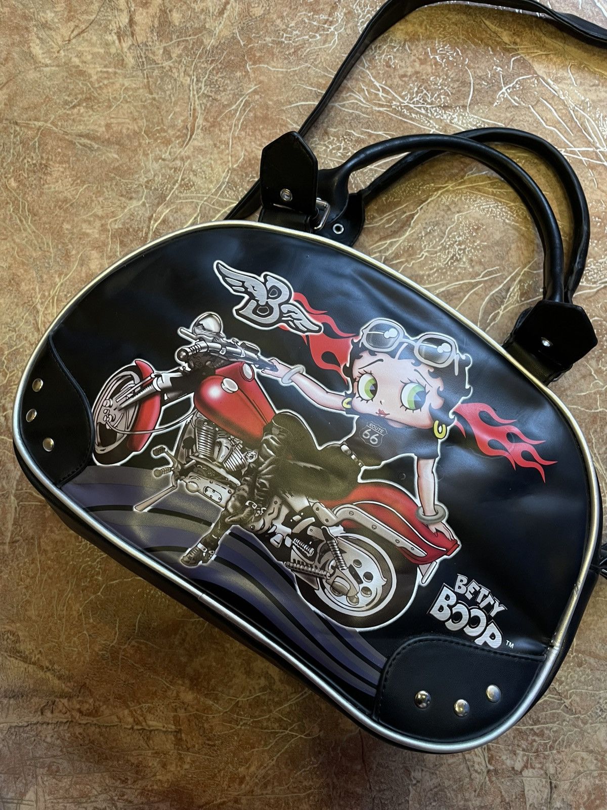 Desigual Vintage Betty Boop shoulder/hand bag motorcycle logo Size ONE SIZE - 2 Thumbnail