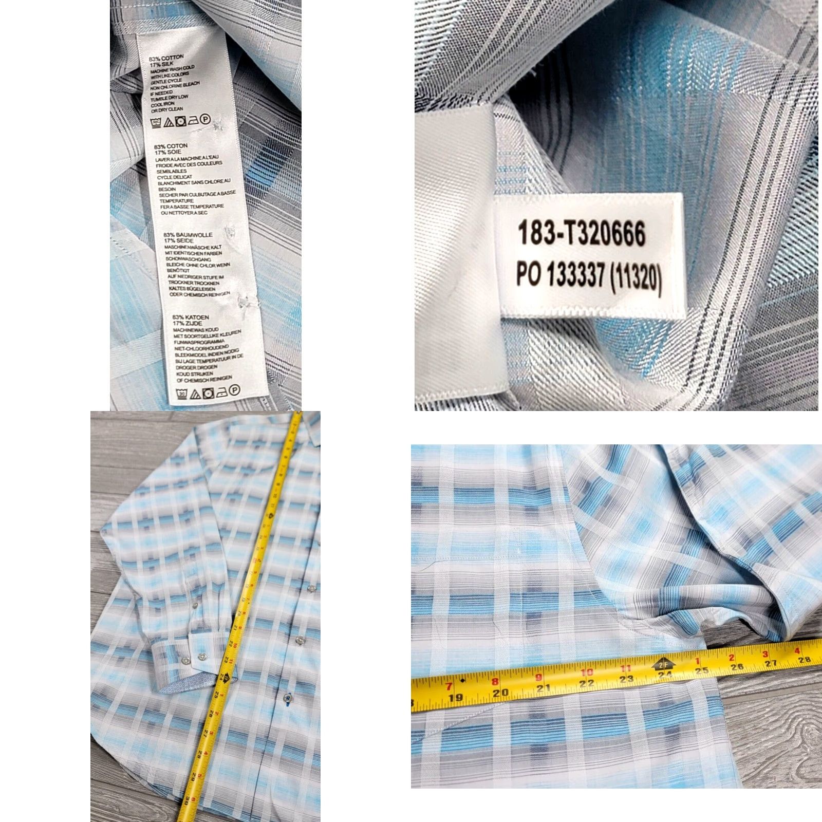 Tommy Bahama Tommy Bahama Mirage Plaid Shirt Island Blue Silk Cotton Blend Long Sleeve XXL XL? Size US XL / EU 56 / 4 - 9 Thumbnail