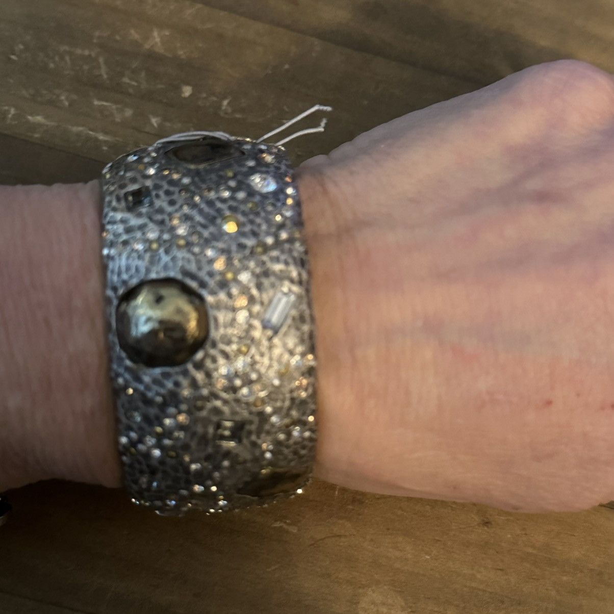 Other Tat2 Designs hammered silver embellished hinged bracelet Size ONE SIZE - 4 Thumbnail