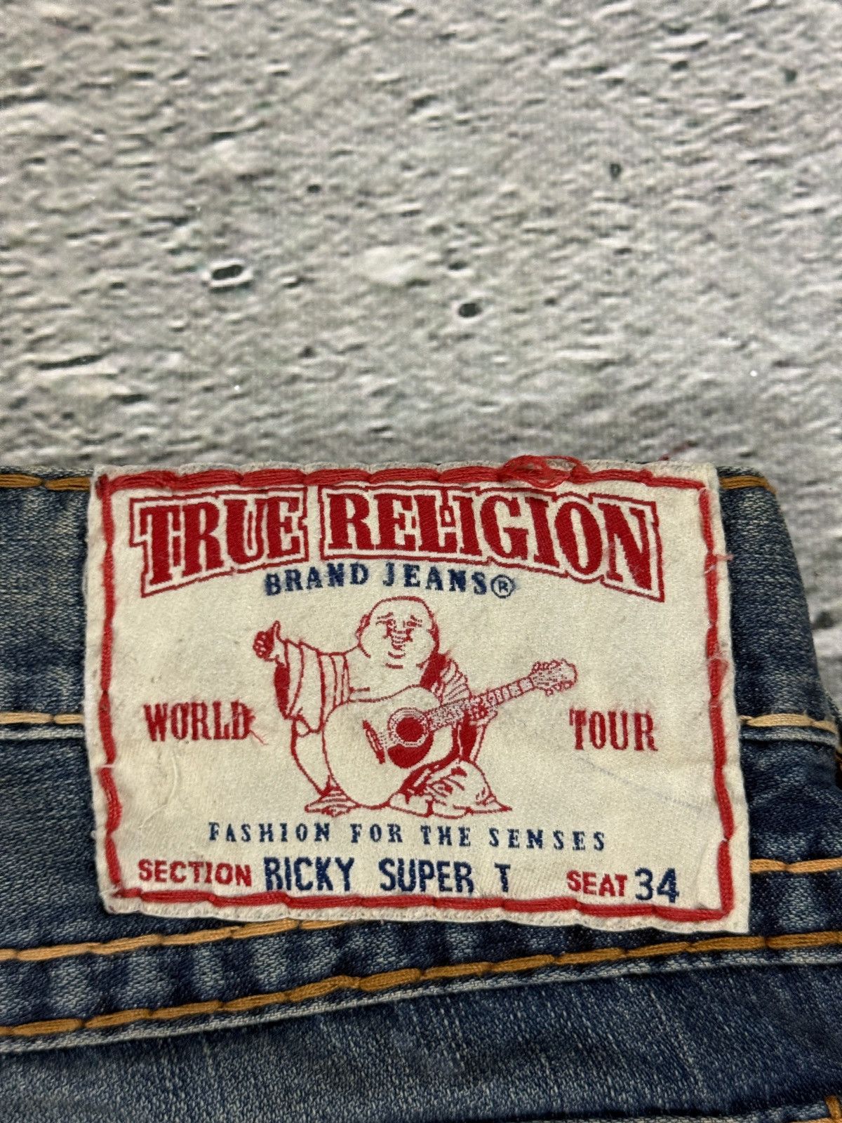 True Religion True Religion jorts denim shorts navy orange stitching Ricky Size US 33 - 4 Thumbnail