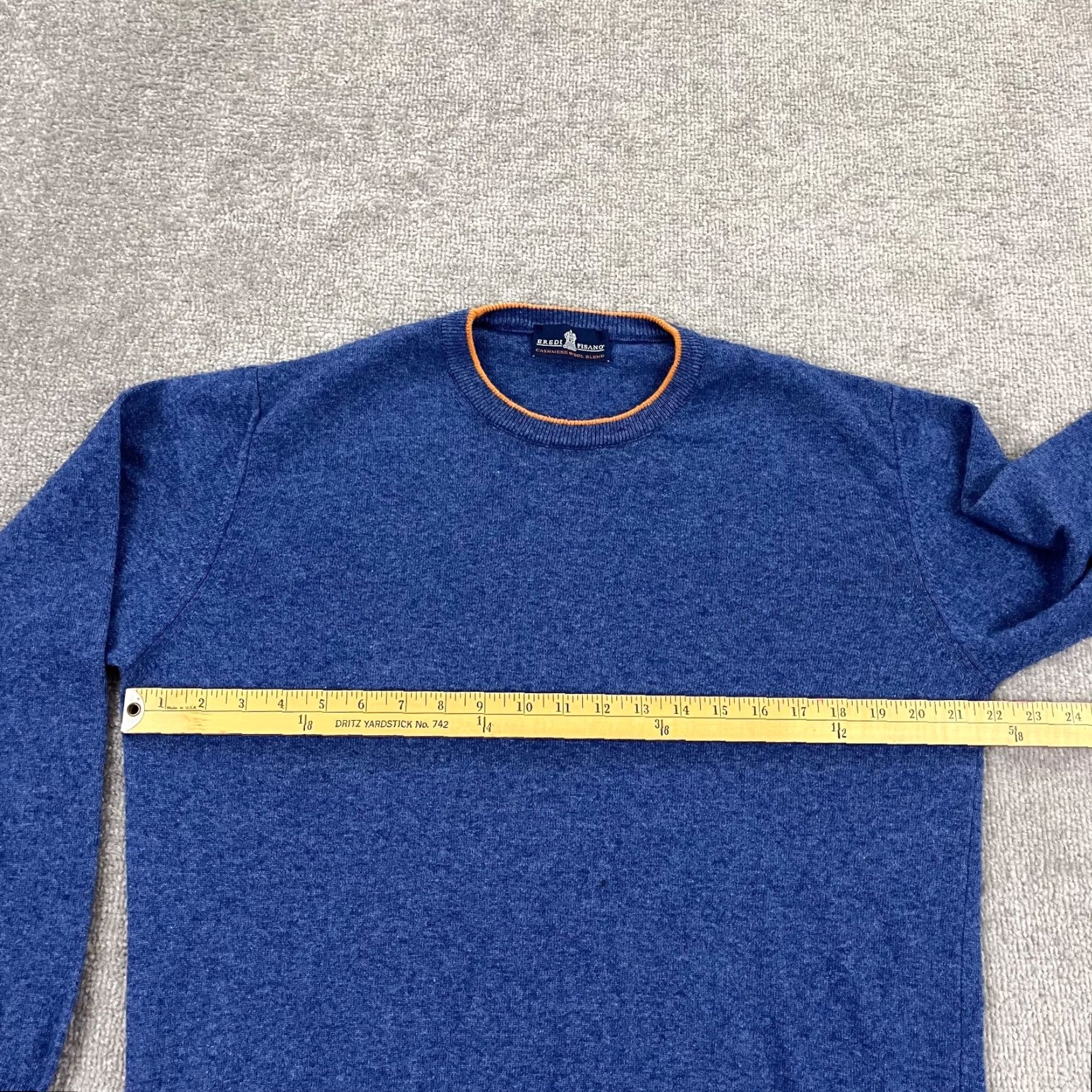 Vintage EREDI PISANO Sweater Mens L/XL Blue Cashmere Wool Blend Pullover Crewneck Italy Size US L / EU 52-54 / 3 - 5 Thumbnail