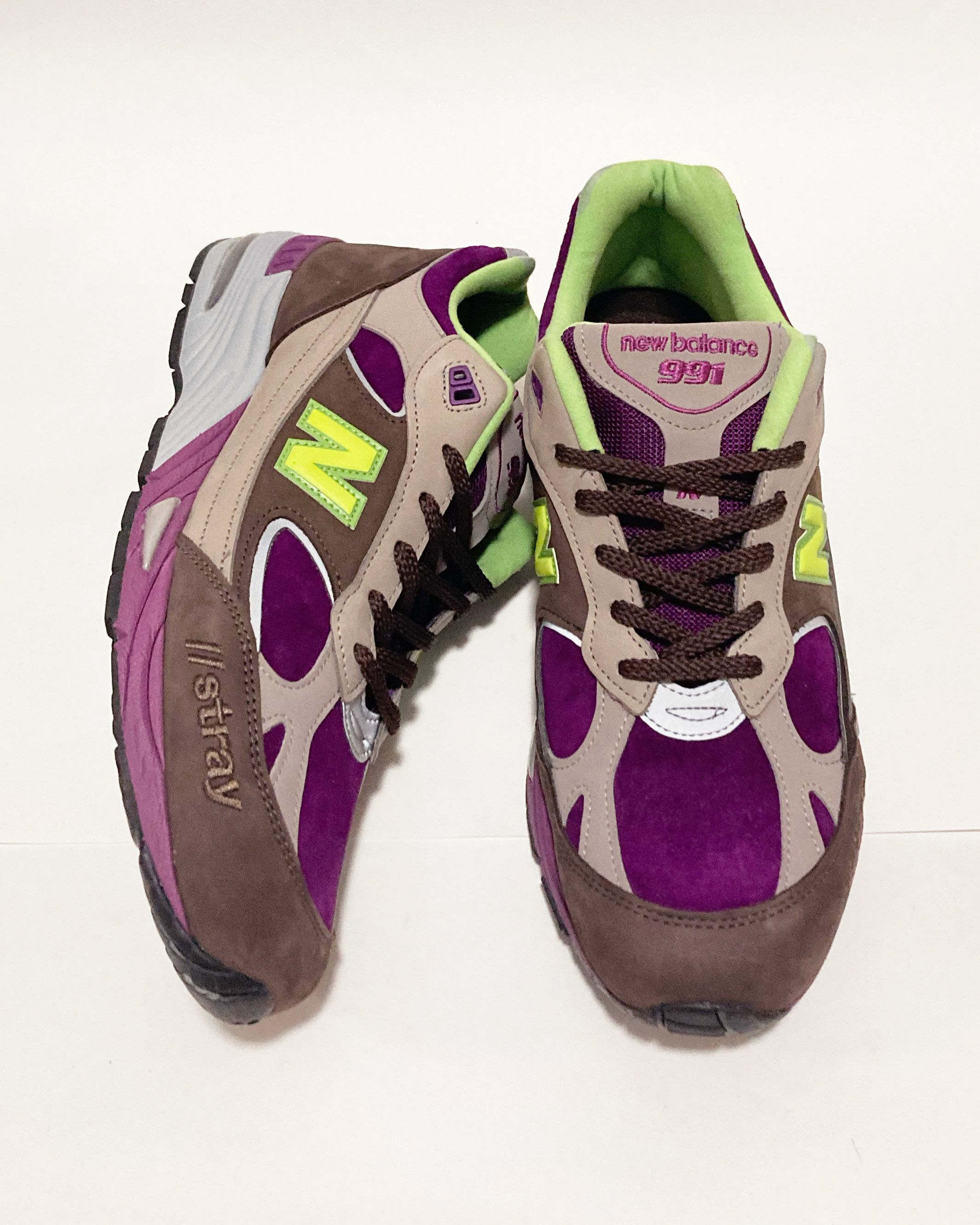 image of New Balance x Stray Rats 991 Shoes in Brown, Men's (Size 12)