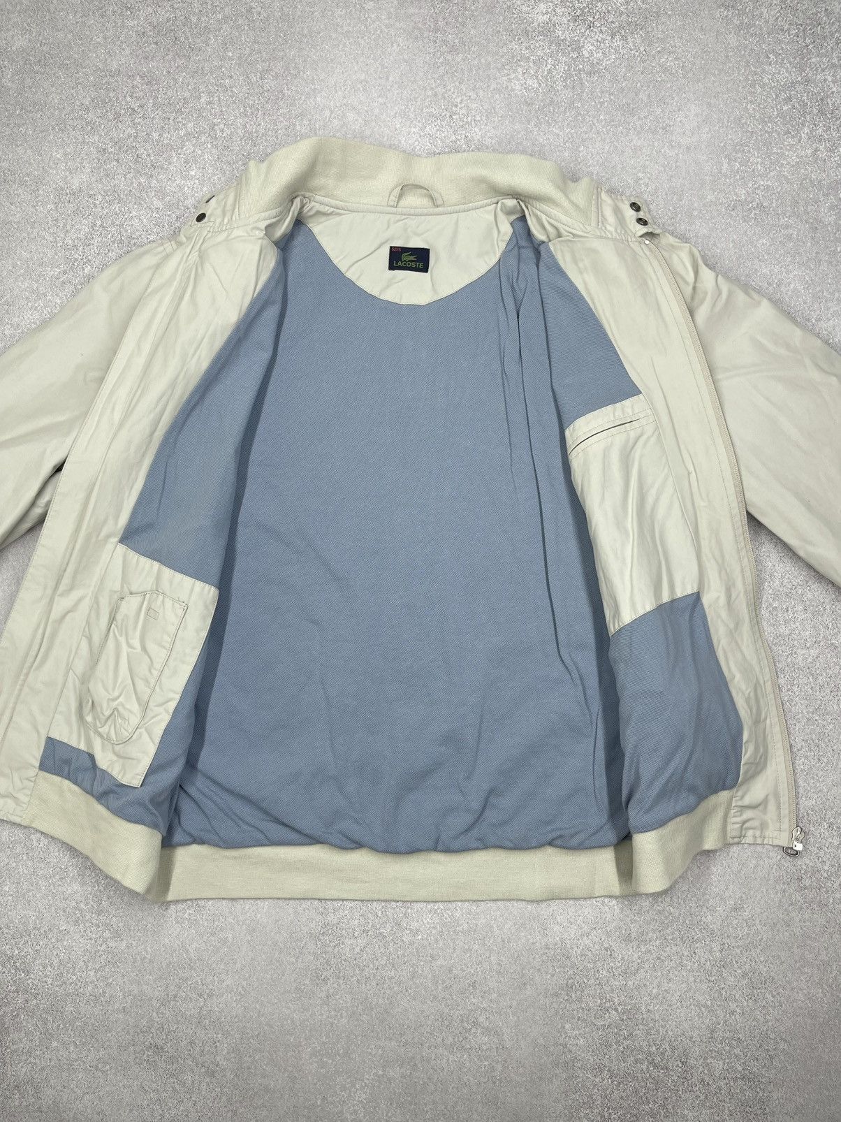 Lacoste Vintage Lacoste 90s Bomber Jacket Beige Metal Logo Crokodile Size US L / EU 52-54 / 3 - 9 Thumbnail