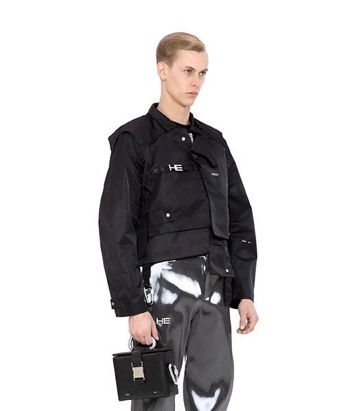 Heliot Emil SS20 'TORQUED ELLIPSE' BULLFIGHTER BLACK TECHNICAL JACKET Size US L / EU 52-54 / 3 - 14 Thumbnail