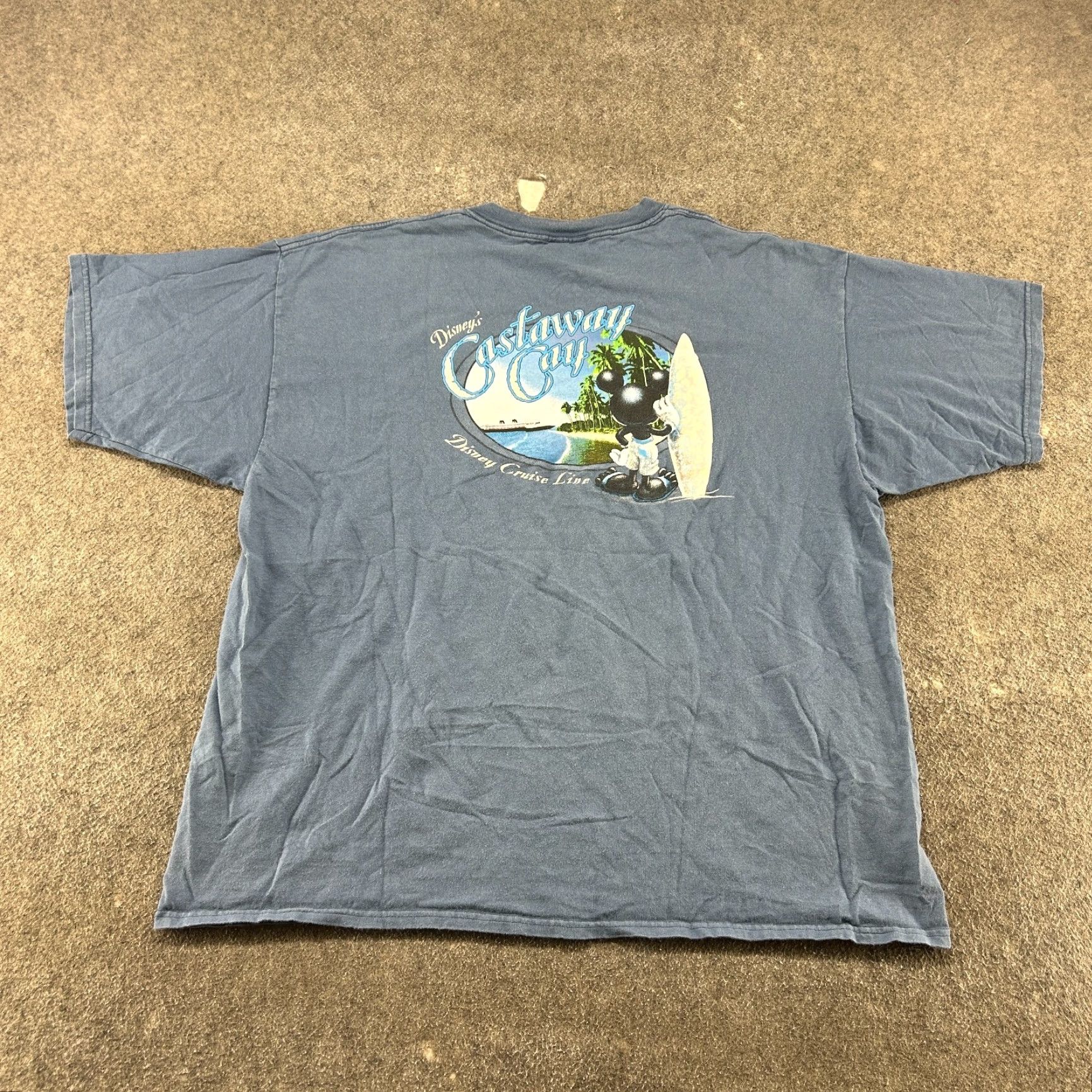 Disney VINTAGE Disney Shirt Mens 2XL Blue Cruise Line Castaway Cay Surfboard Surf Y2K Size US XXL / EU 58 / 5 - 5 Thumbnail