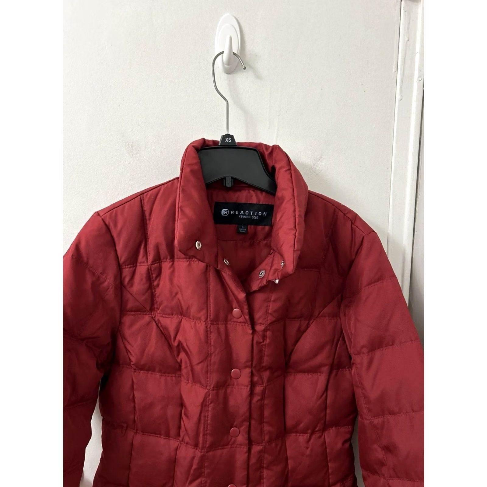 Kenneth Cole Kenneth Cole Reaction Down Puffer Jacket Womens Small Red Quilted Full Zip Coat Size S / US 4 / IT 40 - 2 Thumbnail