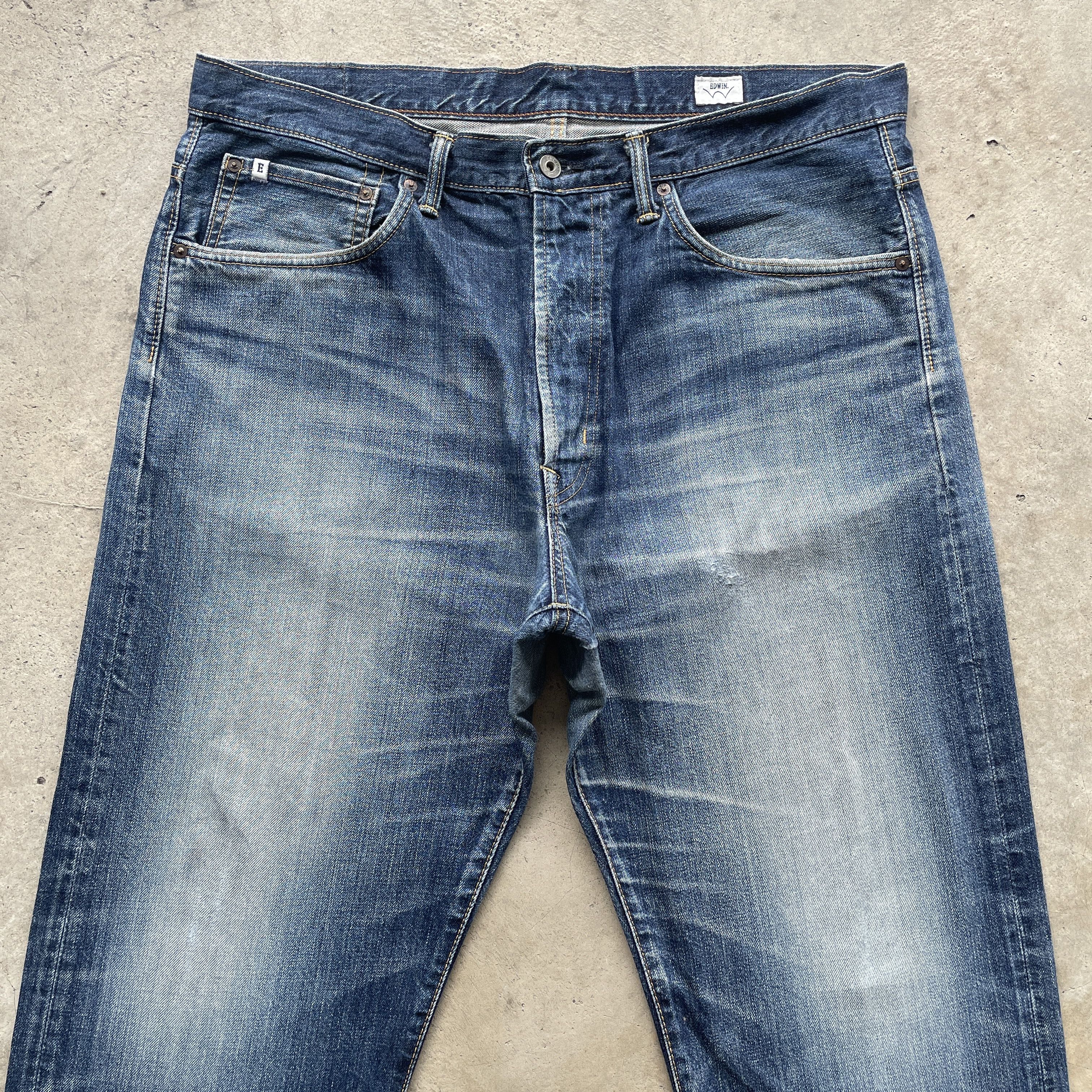 Edwin × Japanese Brand × Jean W39💥 Vintage Edwin Faded Made In Japan Jeans Pants Denim Size US 39 - 3 Thumbnail