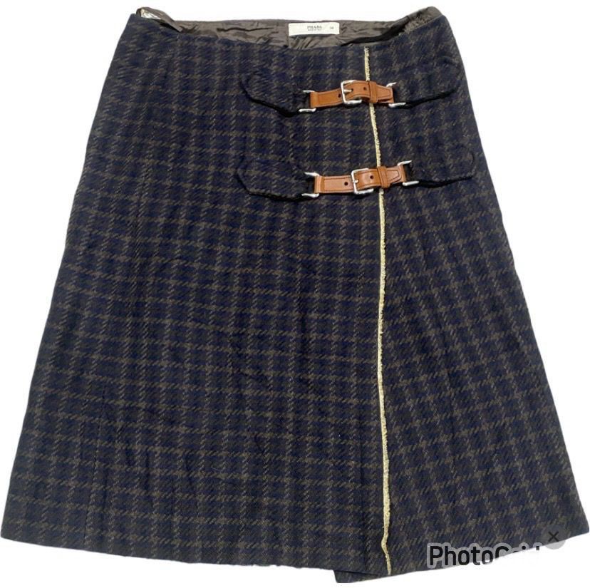 Authentic Prada Wool Midi Skirt
