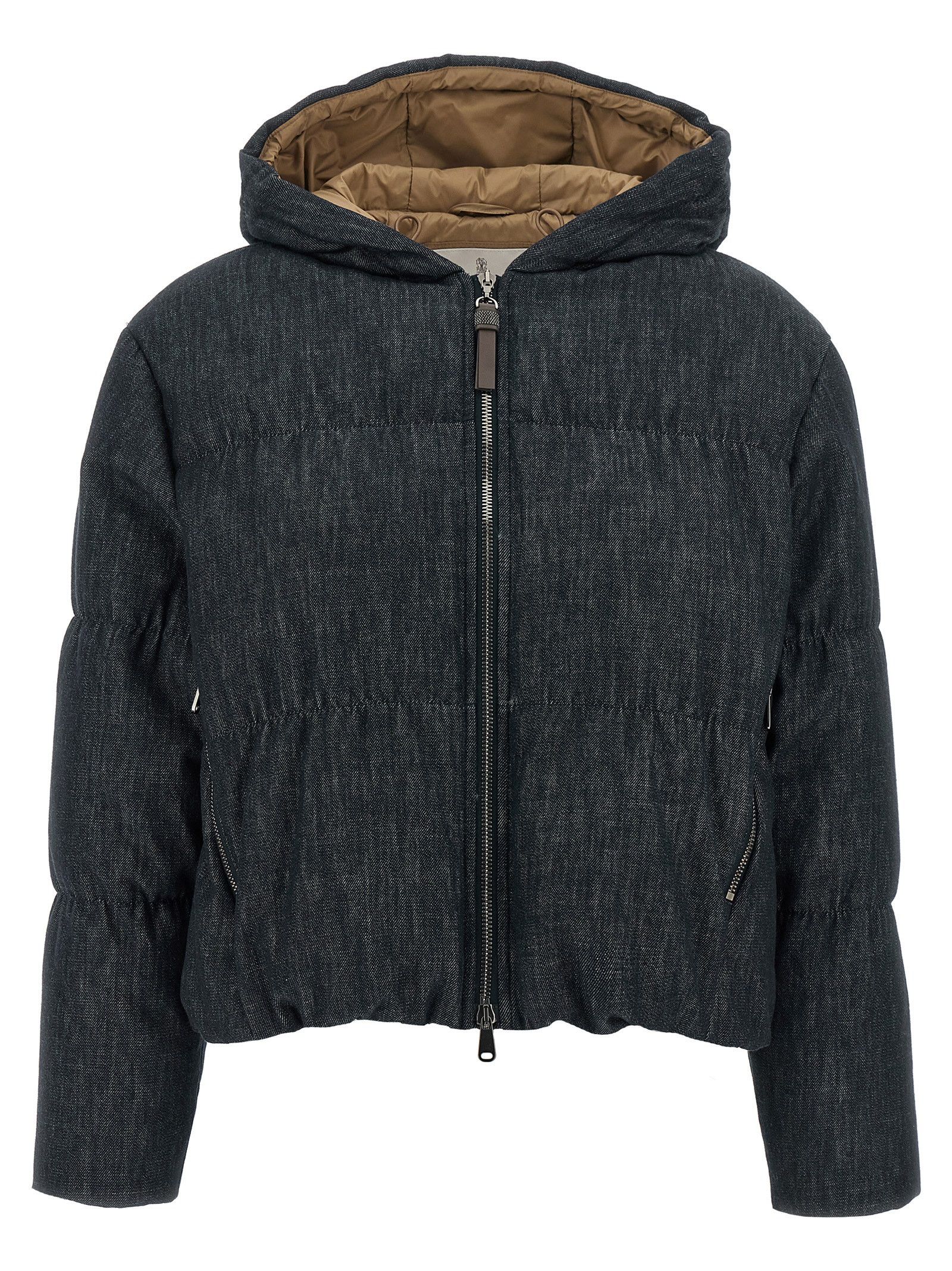 Brunello Cucinelli Denim-effect twill down jacket Size M / US 6-8 / IT 42-44 - 1 Thumbnail