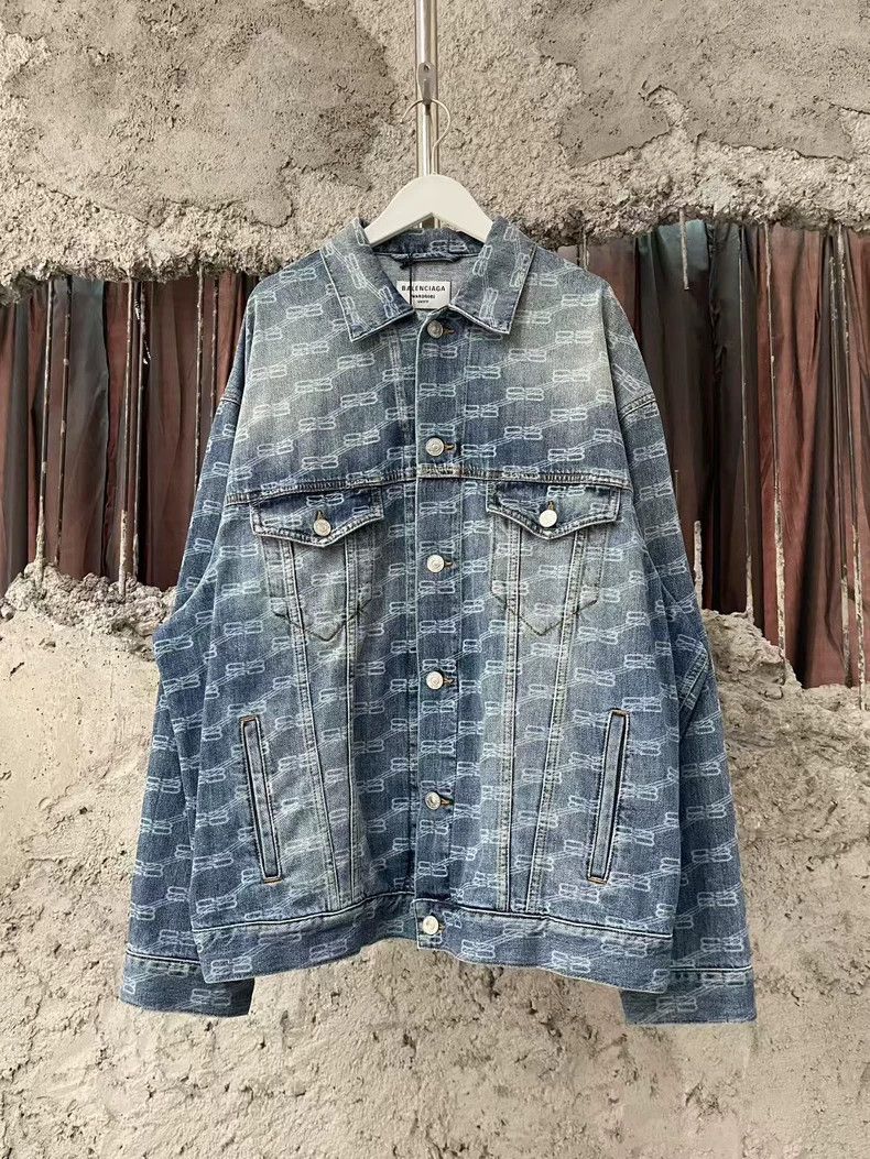Balenciaga Balenciaga Full logo buckle denim jacket Size US XS / EU 42 / 0 - 1 Thumbnail