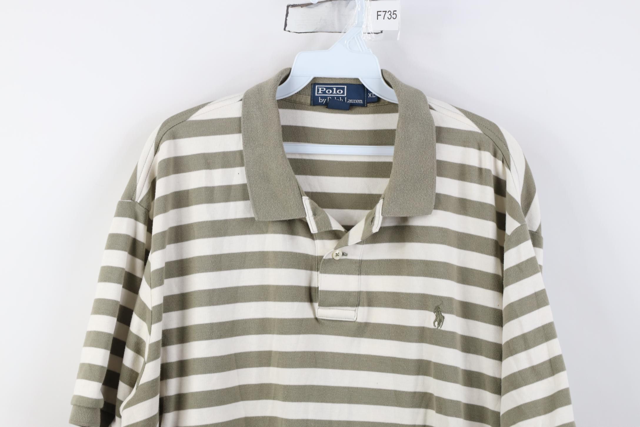 Polo Ralph Lauren Vintage 90s Ralph Lauren Soft Cotton Knit Striped Golf Polo Size US XL / EU 56 / 4 - 2 Thumbnail
