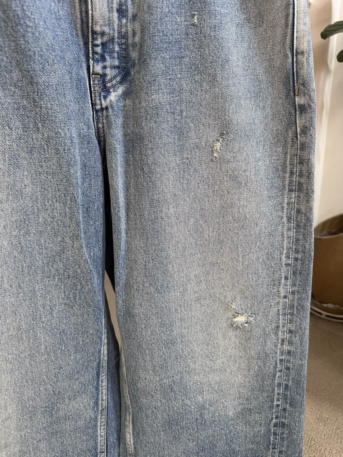 Vuja De Vuja De Steve Distressed Selvedge Jeans In Denim