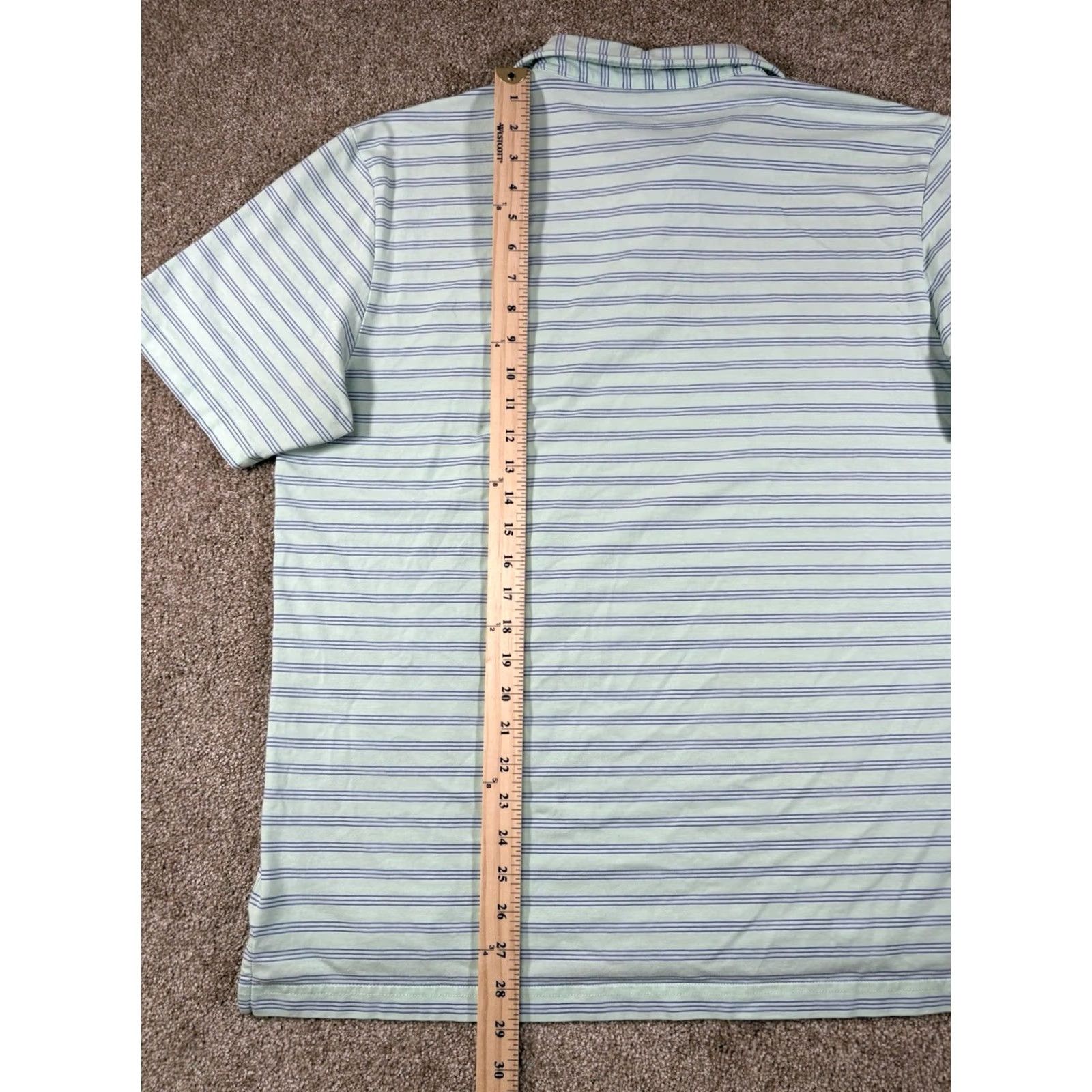 Peter Millar Peter Millar Polo Shirt Striped Blue White Golf Performance Stretch • Mens Large Size US L / EU 52-54 / 3 - 7 Thumbnail