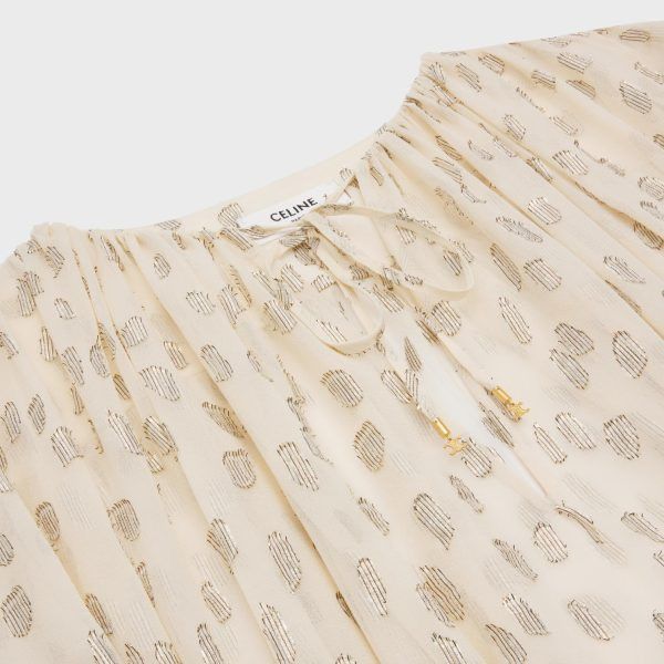 Celine o1w1db10125 2R84I15J Silk Gathered Mini Dress in Multicolor Size XXS / US 00 / IT 34 - 3 Thumbnail