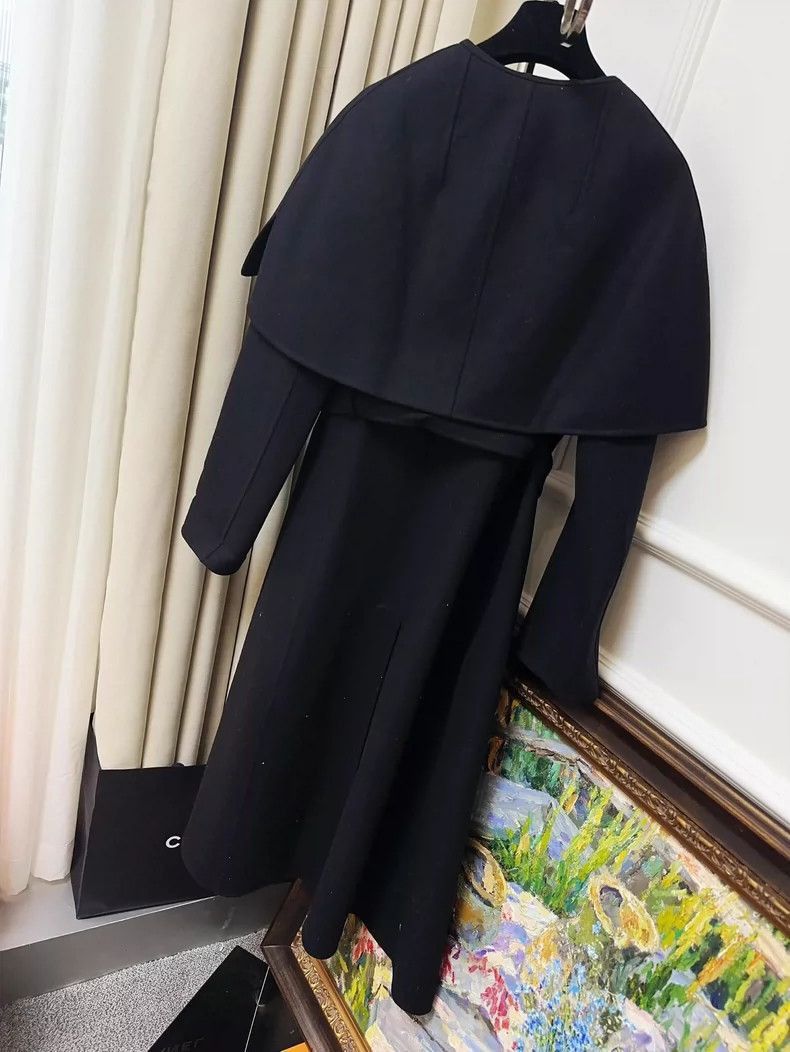 Dior Black DoubleBreasted Cape Coat by Dior-2506 Size M / US 6-8 / IT 42-44 - 2 Thumbnail