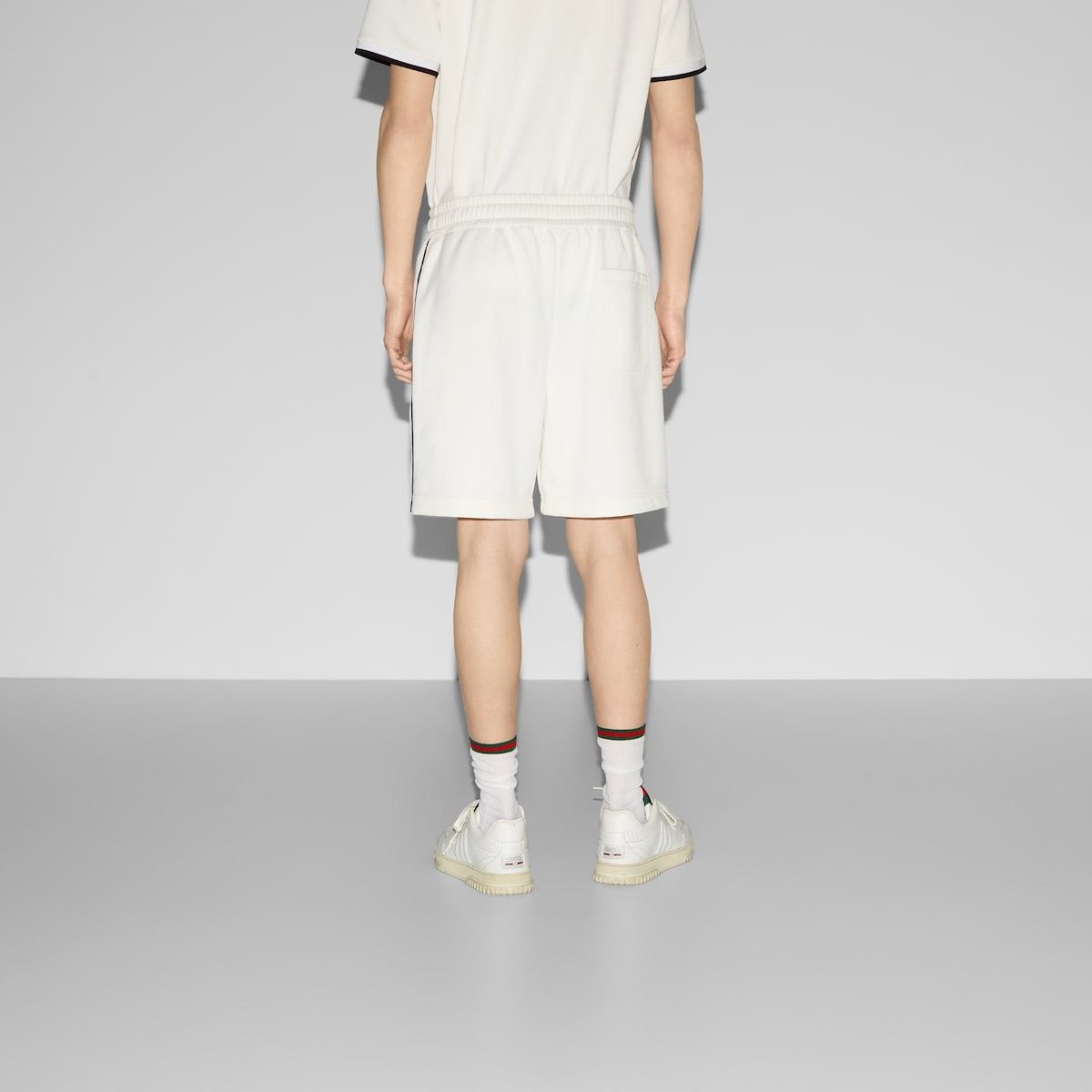 Gucci o1s1wg110925 Cotton Piquet Shorts With Embroidery in White Size US 30 / EU 46 - 4 Thumbnail