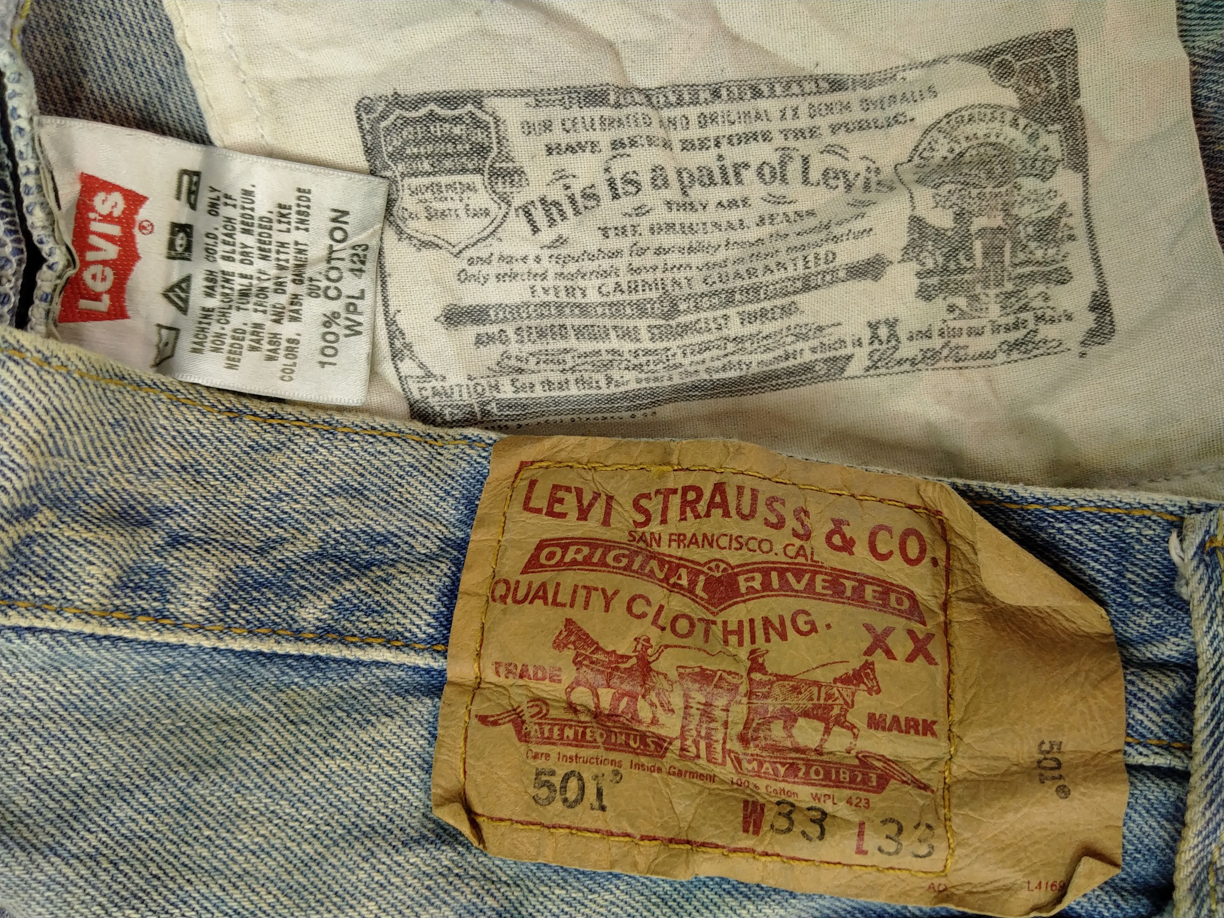 Levi's Light Wash Vintage Levi's 501 33x32.5 Denim -JN354 Size US 33 - 10 Thumbnail