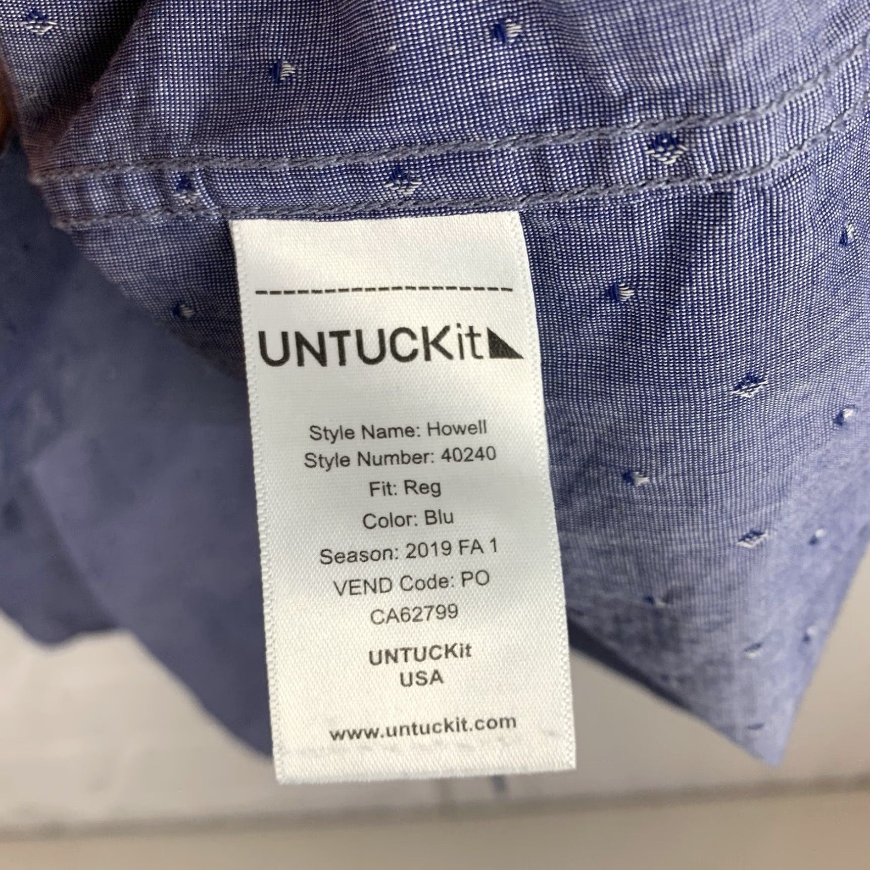 UNTUCKit UNTUCKit Shirt Mens XXXL Blue Geometric Long Sleeve Button Up Casual Adult Size US XXL / EU 58 / 5 - 6 Thumbnail