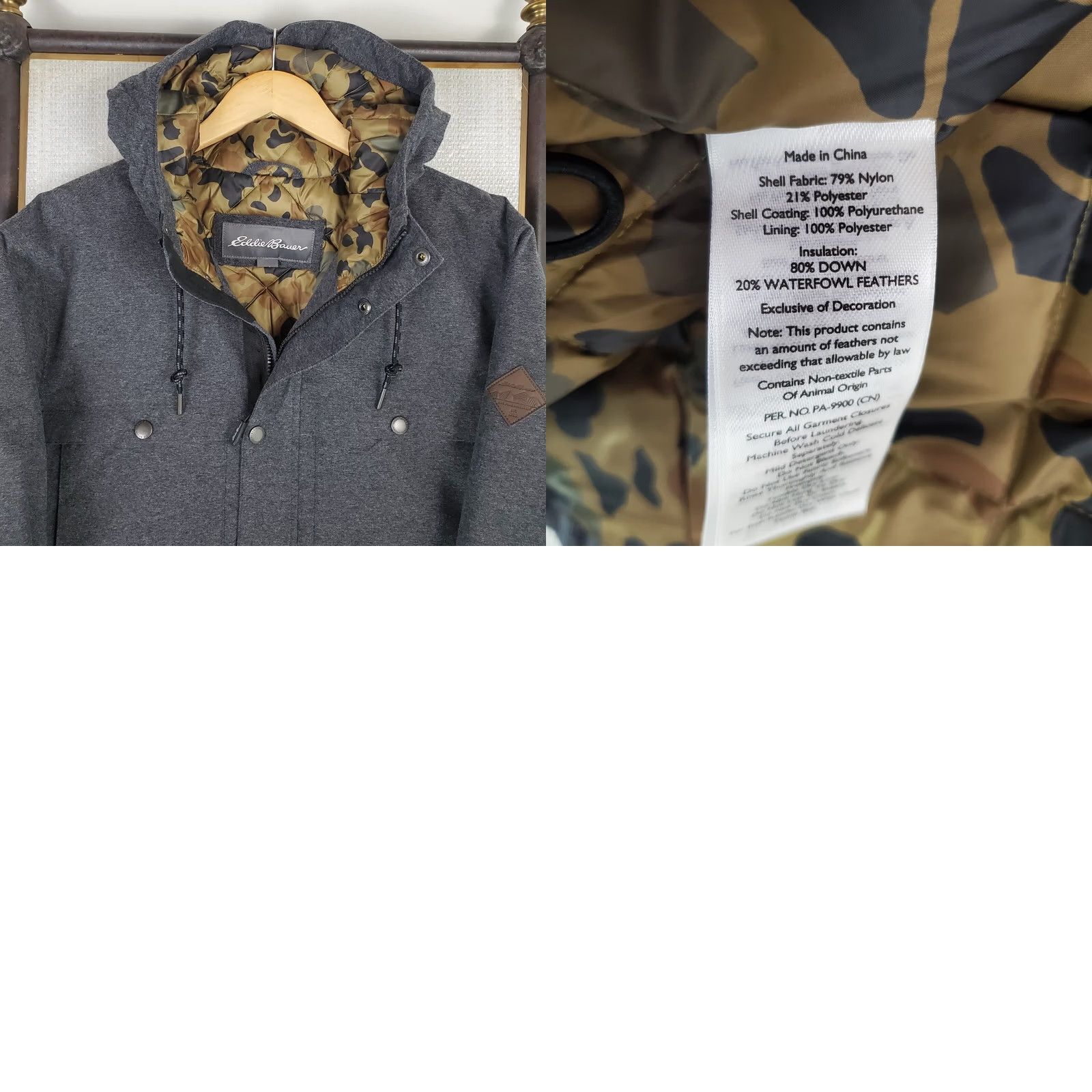Eddie Bauer EDDIE BAUER WeatherEdge Jacket Mens L Down 650 Hooded Windproof Waterproof Herringbone Gray Size US L / EU 52-54 / 3 - 11 Thumbnail