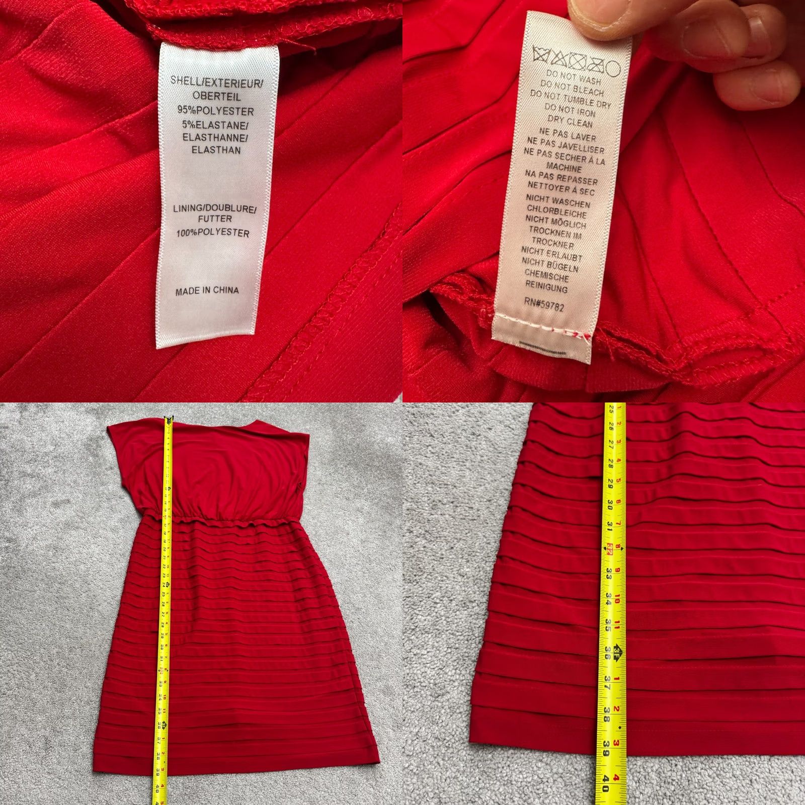 Adrianna Papell Adrianna Papell Shutter Pleated Tiered Sheath Dress Womens 14 Red Knee Length Sleeveless Round Neck Zip Vintage No Size XL / US 12-14 / IT 48-50 - 8 Thumbnail
