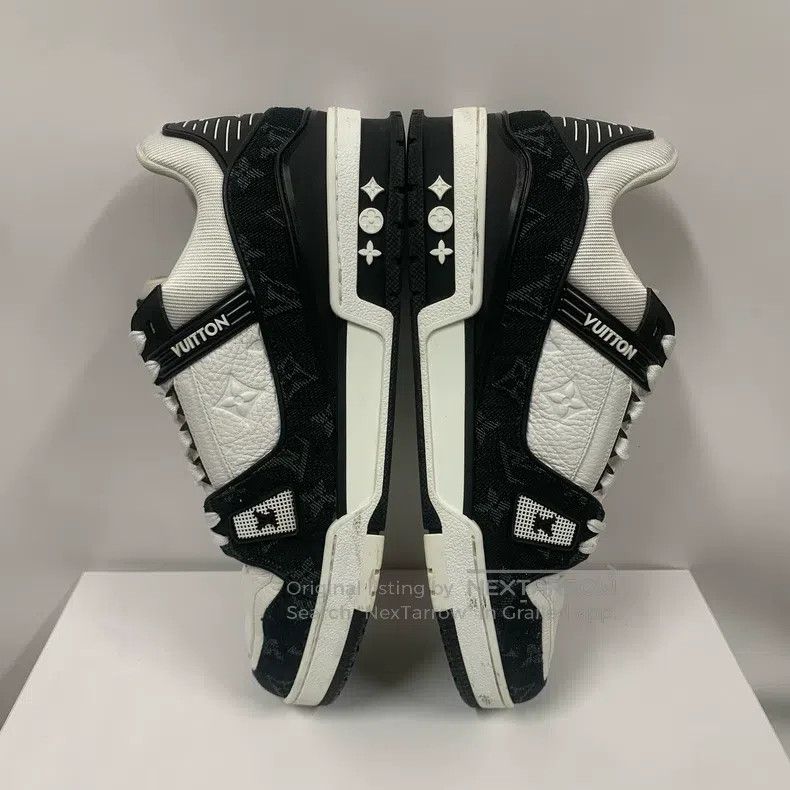 Louis Vuitton Louis Vuitton Black and white denim shoes Size US 8 / EU 41 - 2 Thumbnail