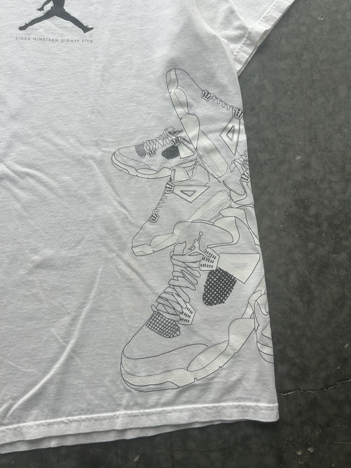Jordan Brand × Nike × Vintage Vintage Y2K Jordan 4 Flight Graphic Tee Size US XL / EU 56 / 4 - 2 Thumbnail