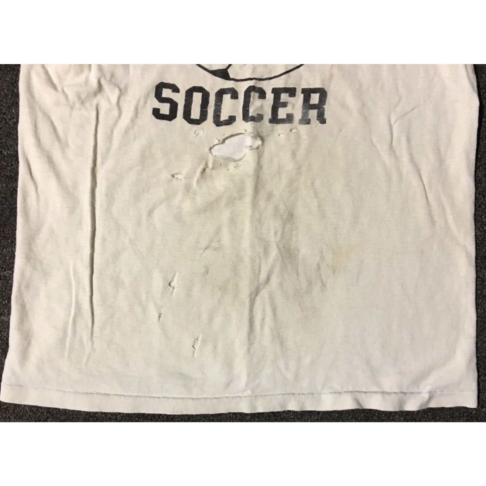 Thrasher VINTAGE Tempe YMCA Soccer Shirt Mens S White Distressed Thrashed 70s 80s Grunge USA single stitch Size US S / EU 44-46 / 1 - 5 Thumbnail